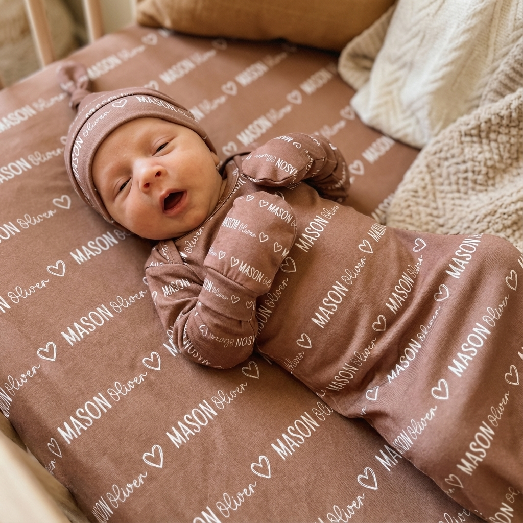 Personalized Mittens Mono Name in Camel