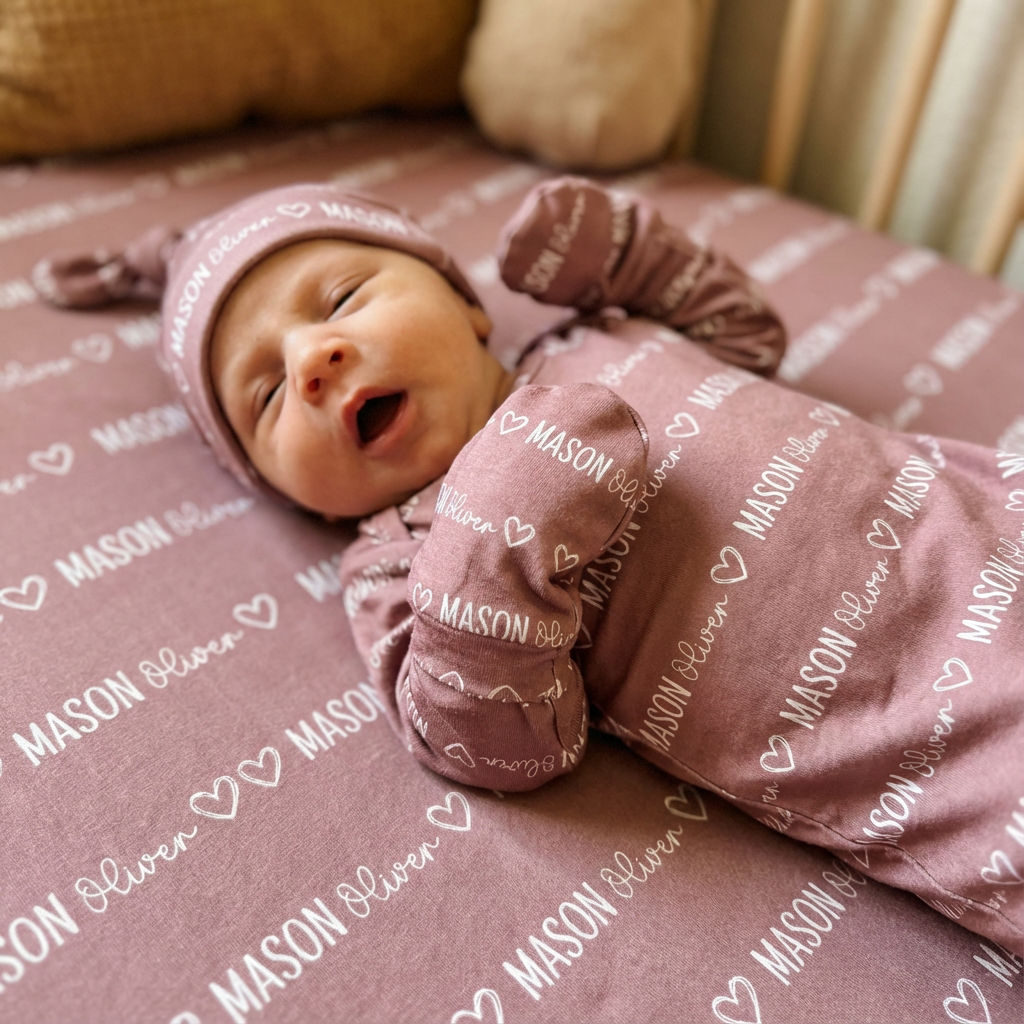 Personalized Mittens Mono Name in Mauve