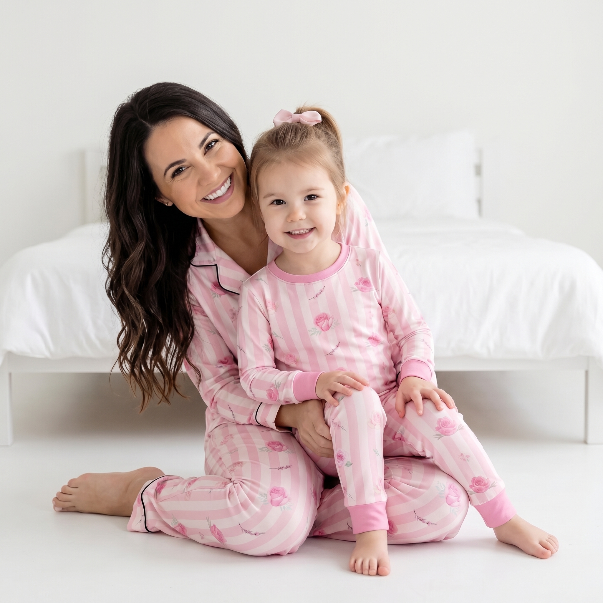 Long-Sleeved Women's Pajama Set in Rosy