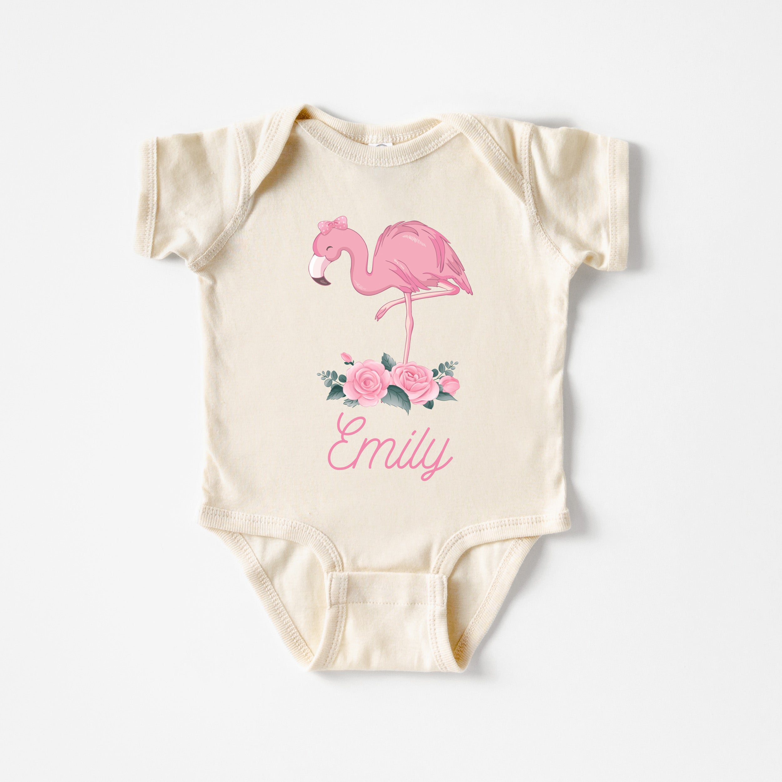 Personalized Flamingo Graphic Bodysuit