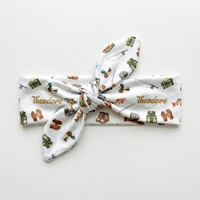 Personalized Knotted Headband in Fishing Buddy