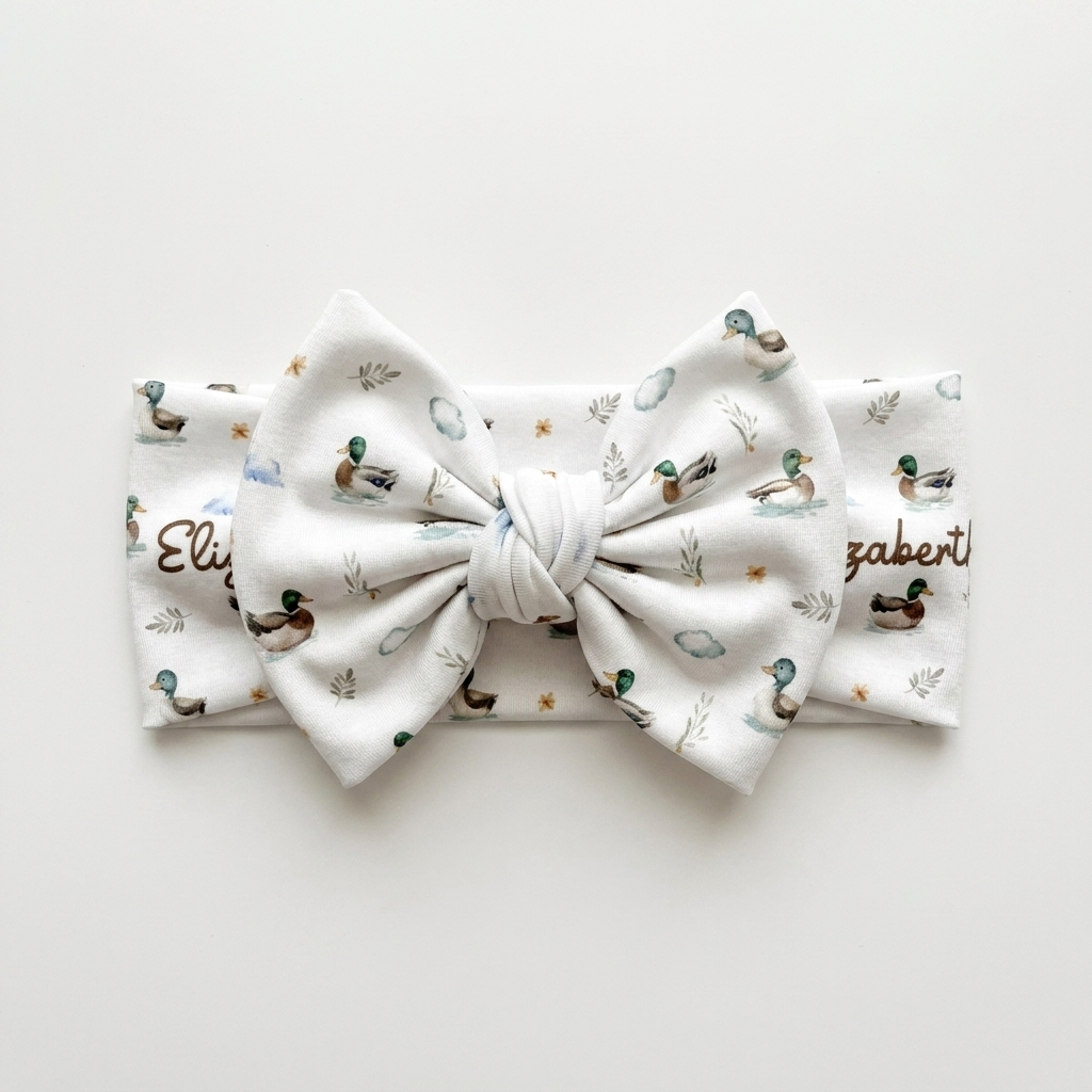Personalized Bow Headband in Mallard