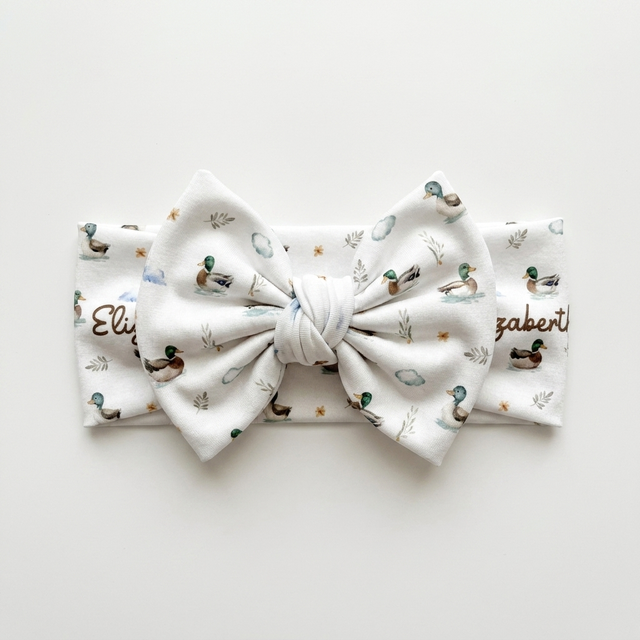 Personalized Bow Headband in Mallard