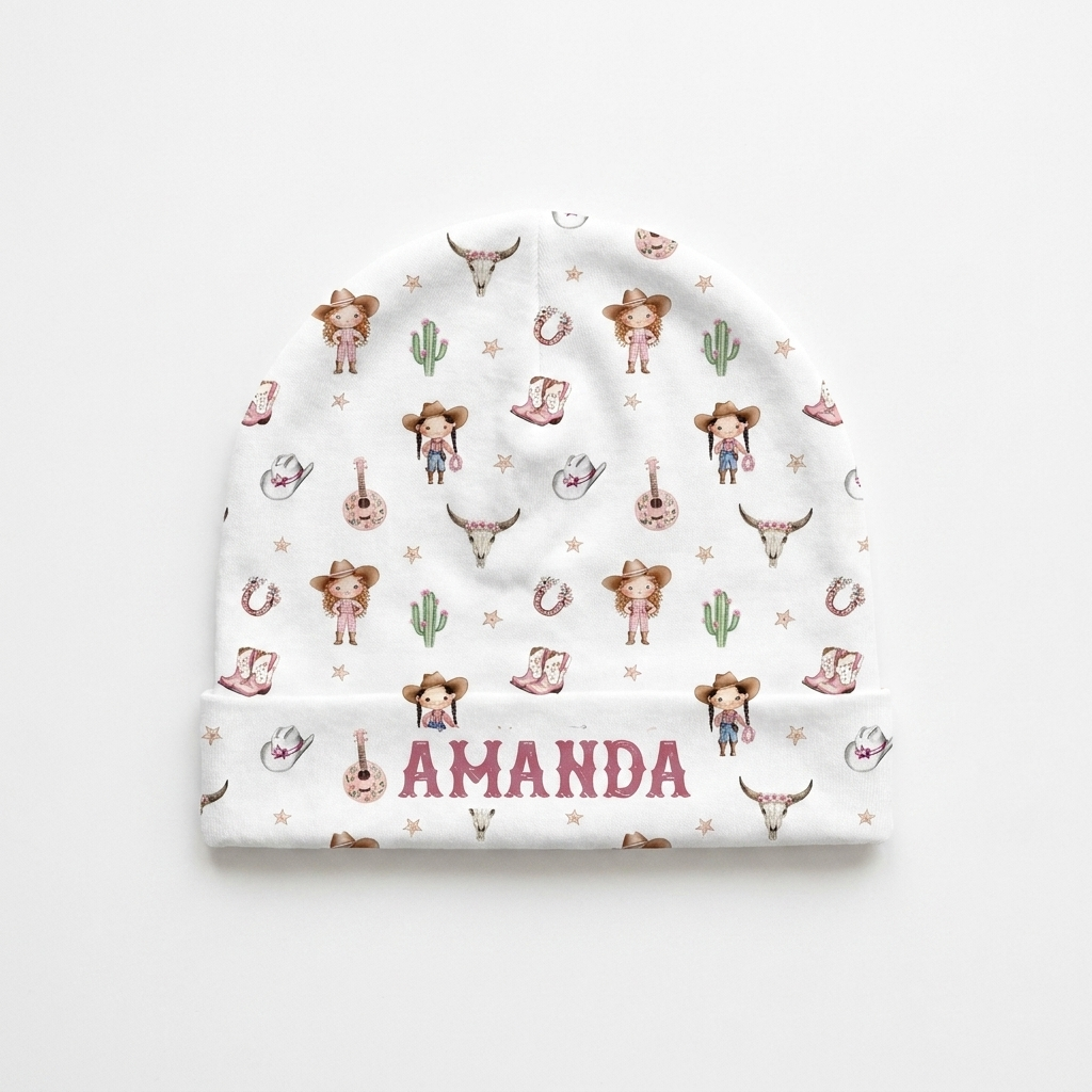 Personalized Beanie in Western Girl