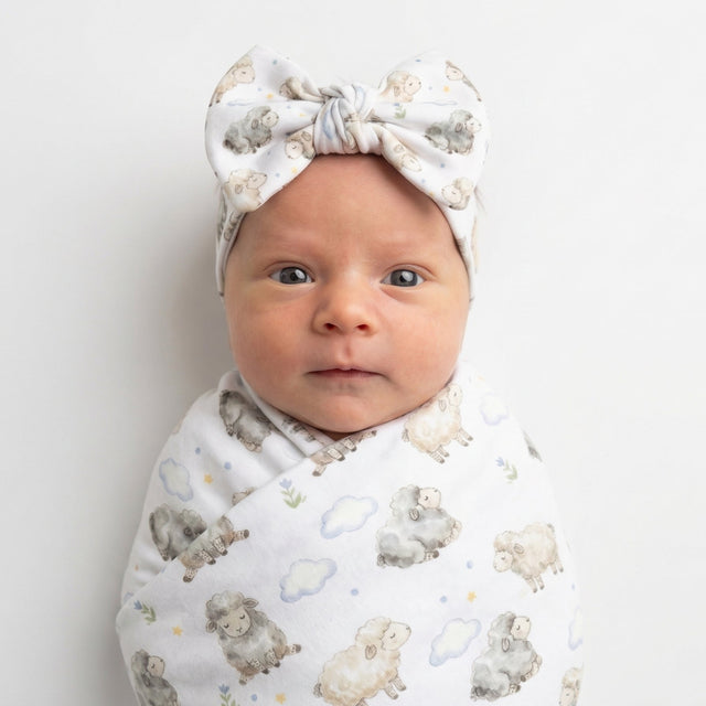 Personalized Bow Headband in Lamb