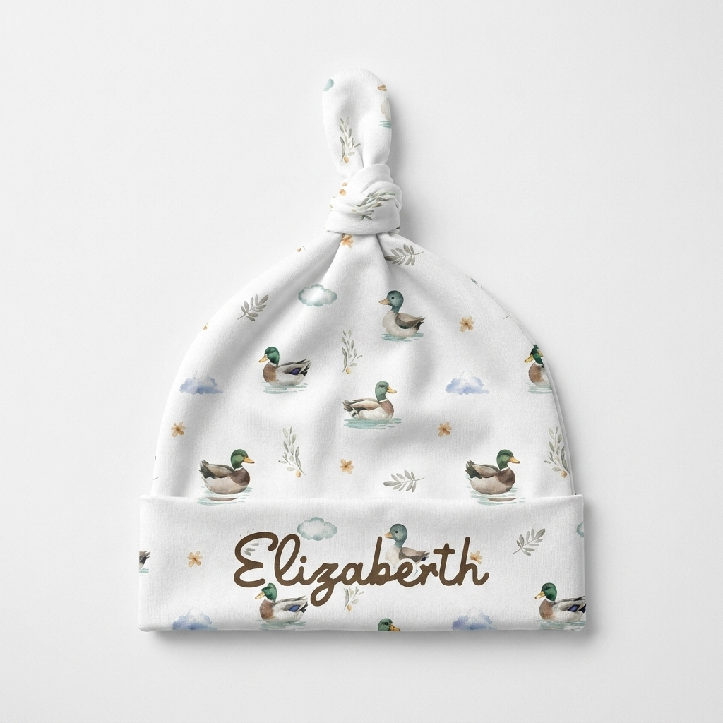 Personalized Knotted Hat in Mallard