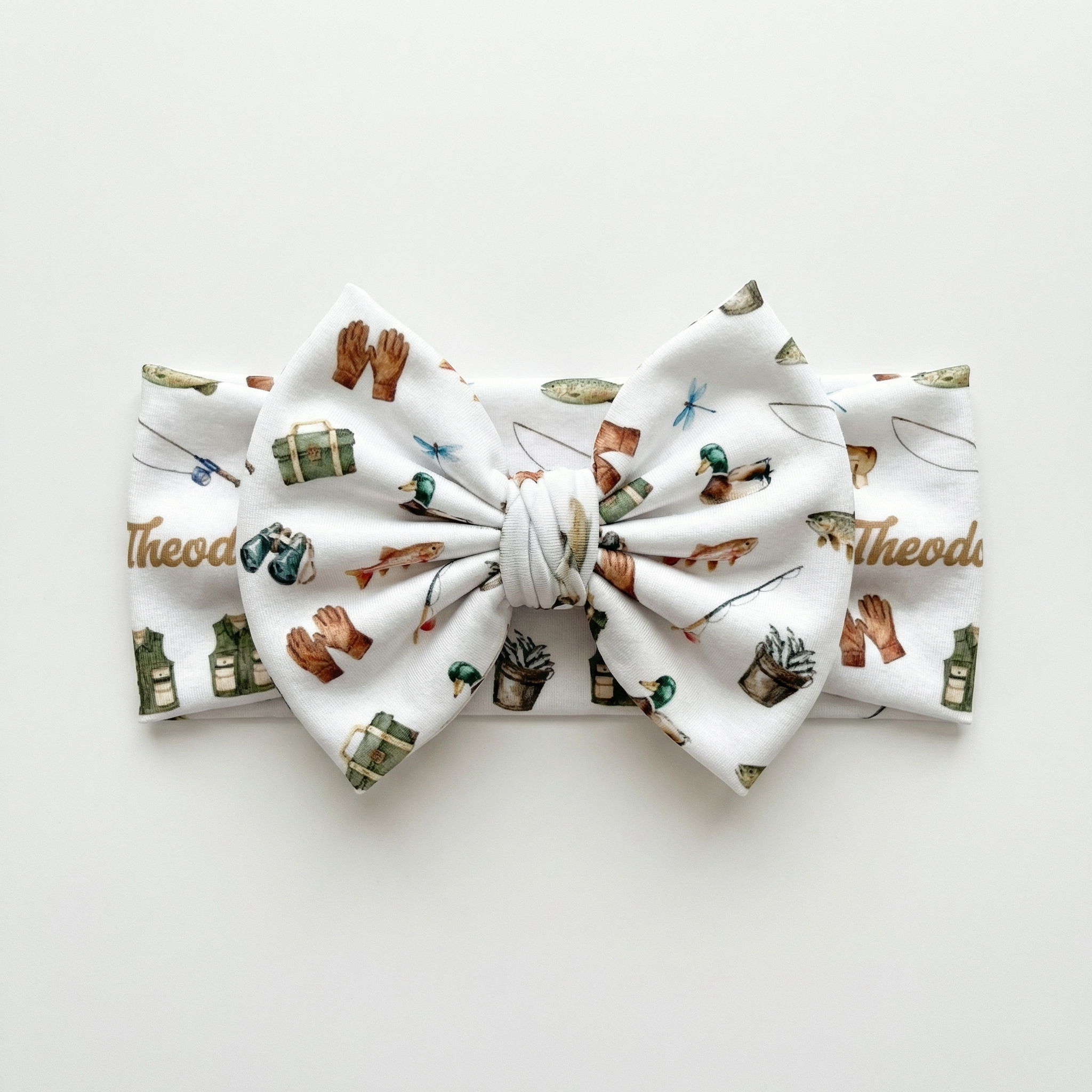 Personalized Bow Headband in Fishing Buddy