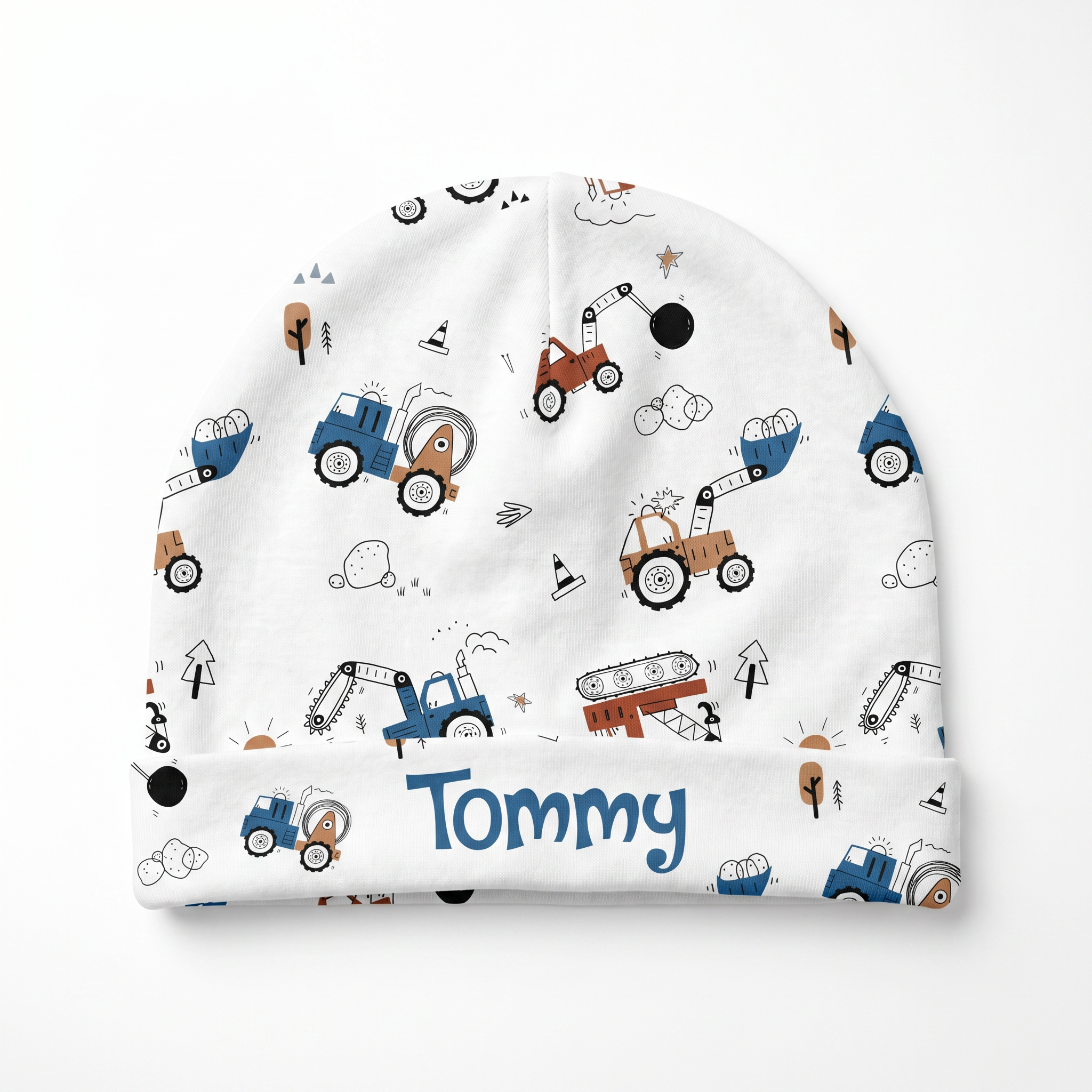 Personalized Beanie in Construction Vehicle