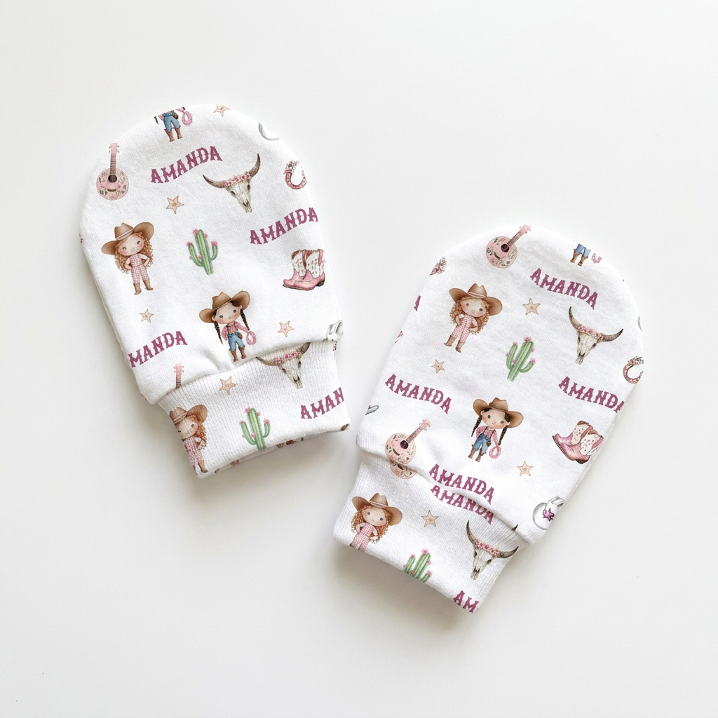 Personalized Mittens in Western Girl