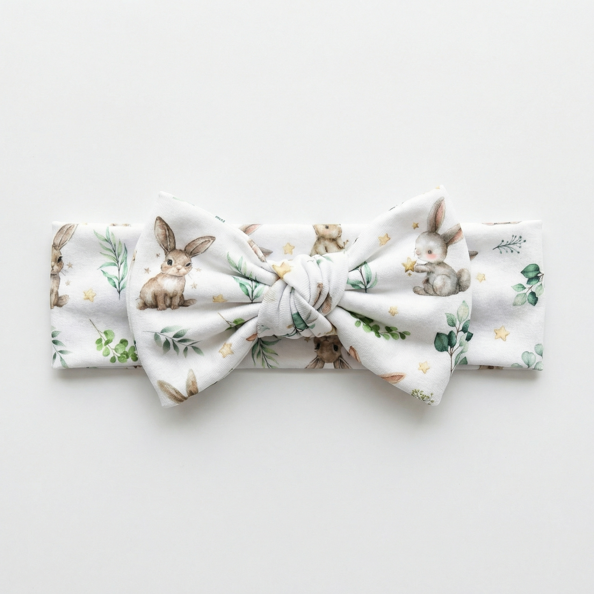 Personalized Bow Headband in Bunny Garden