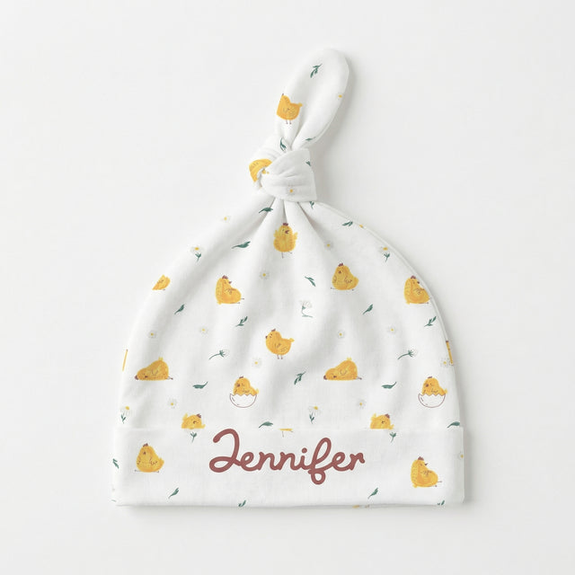 Personalized Knotted Hat in Little Chick