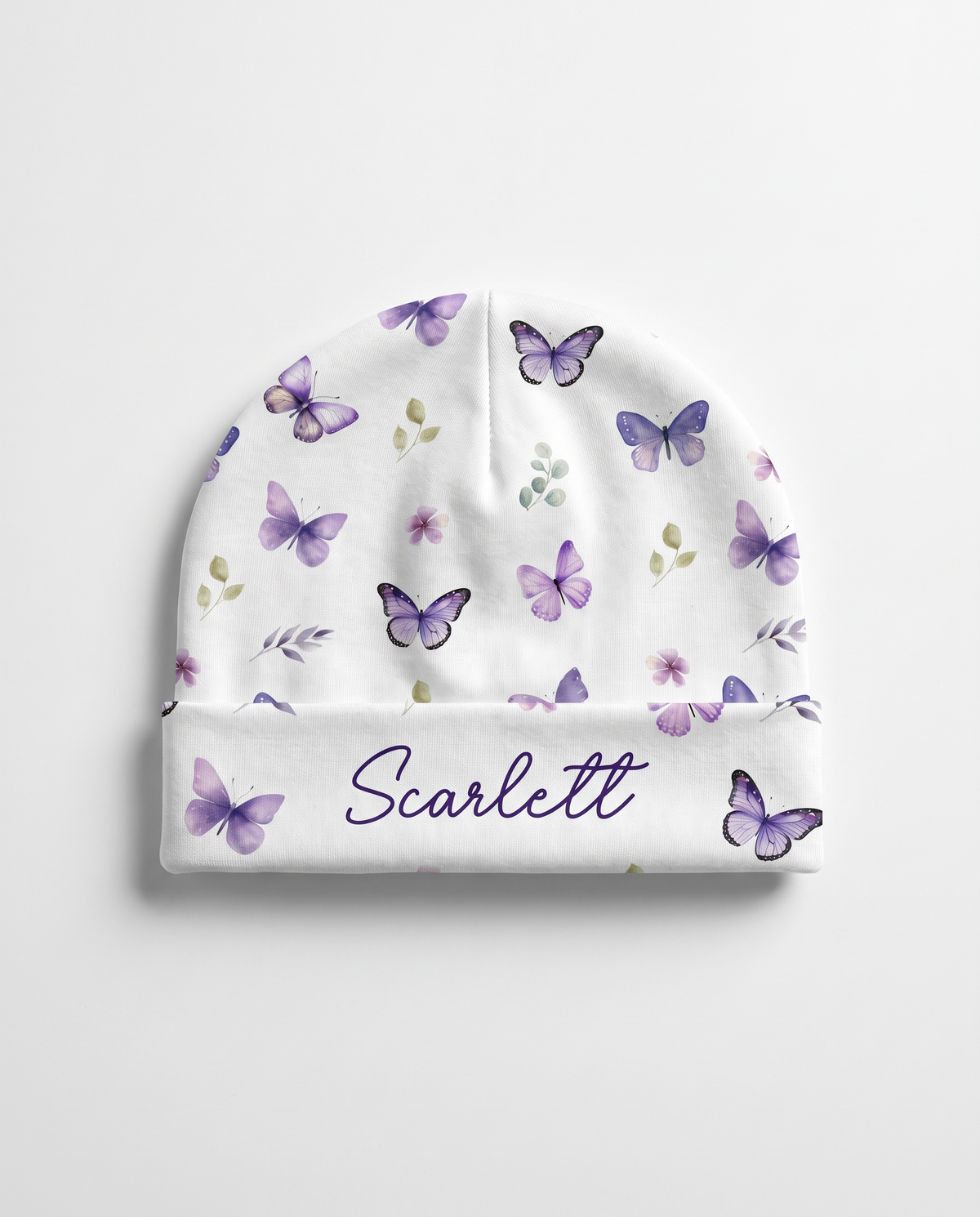 Personalized Beanie in Purple Butterfly