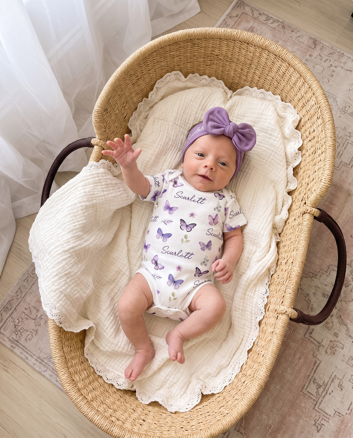 Personalized Bodysuit in Purple Butterfly
