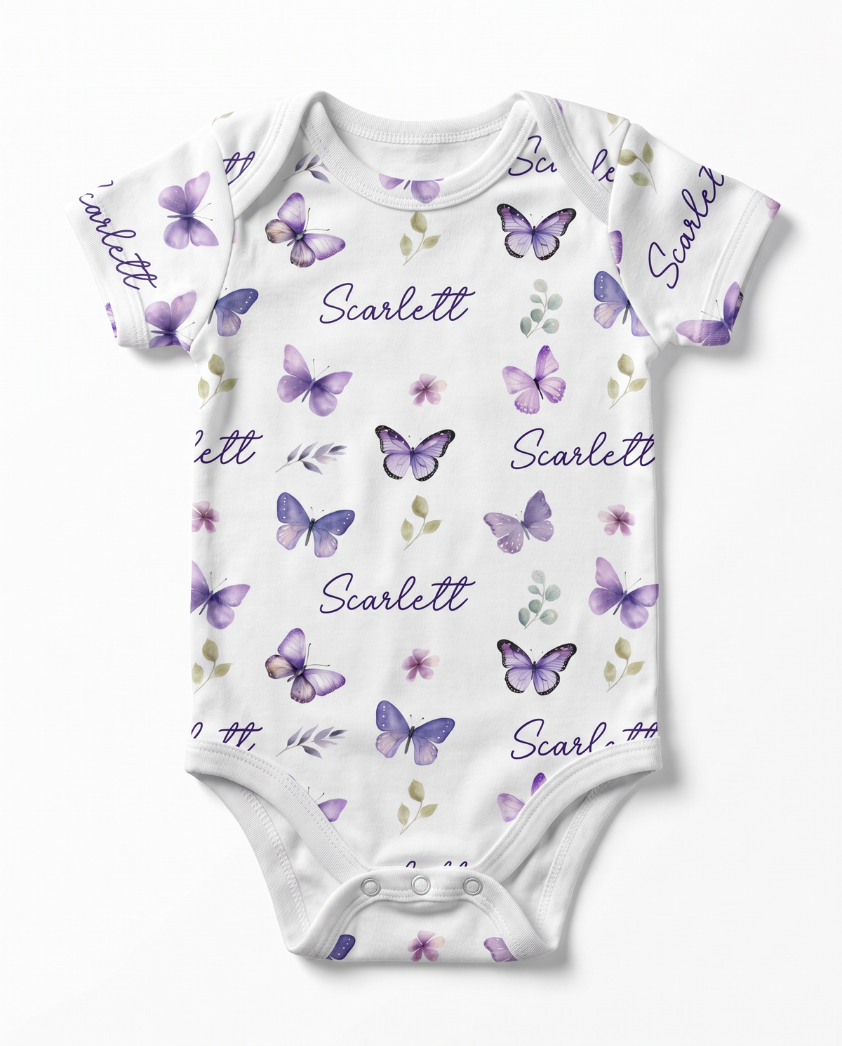 Personalized Bodysuit in Purple Butterfly