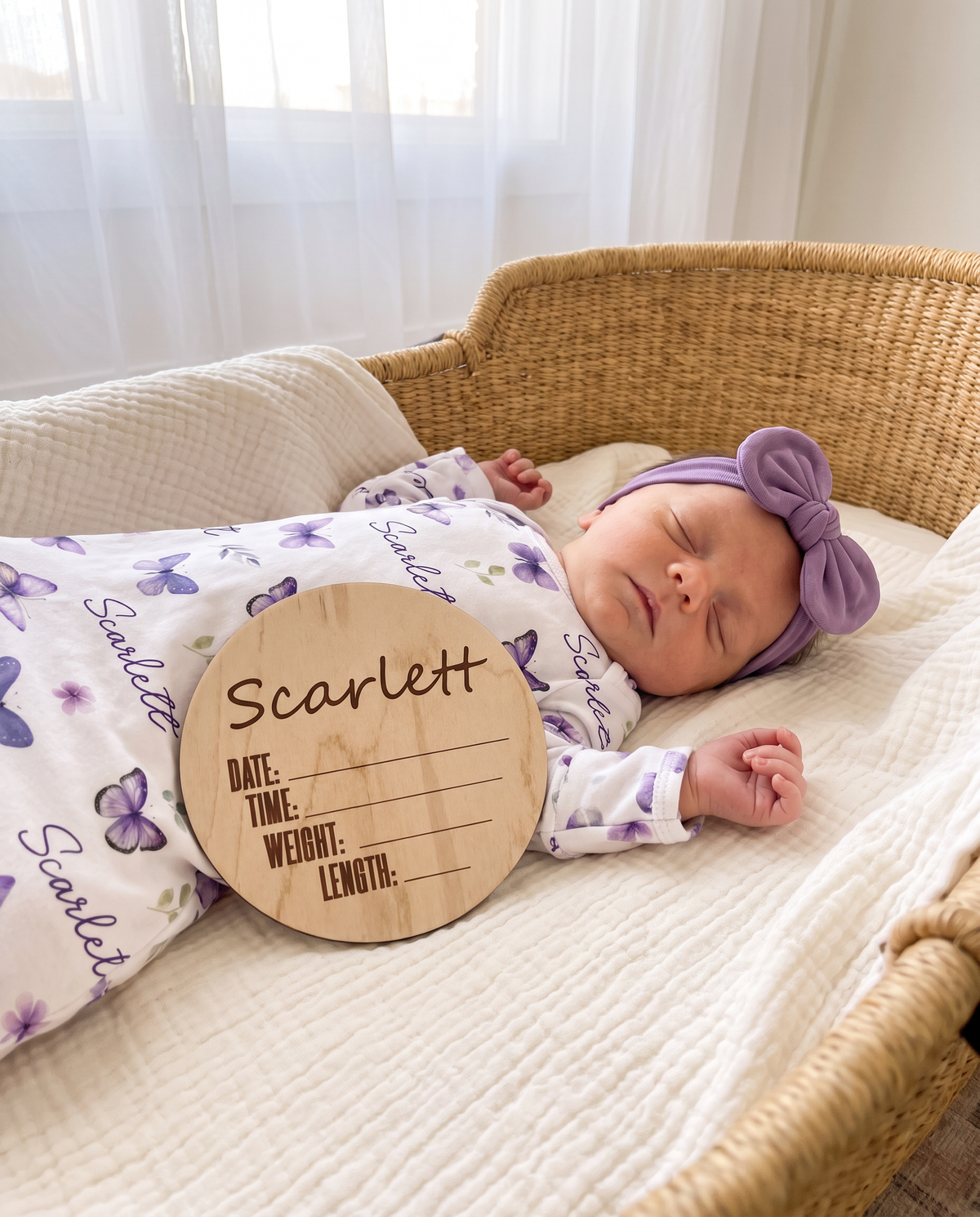 The Ultimate Gift Set with Wood Sign in Purple Butterfly
