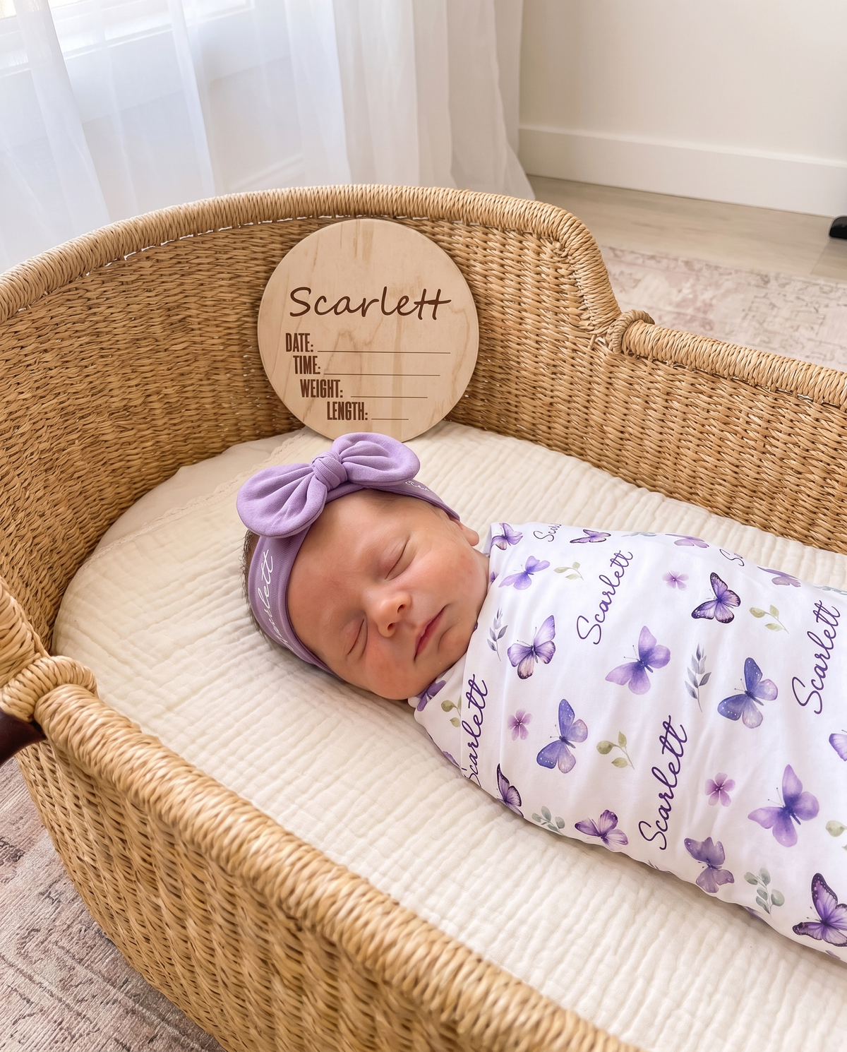 The Ultimate Gift Set with Wood Sign in Purple Butterfly