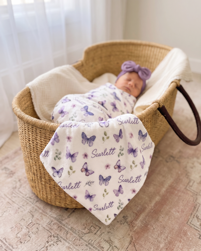 Personalized Mini Lovey in Purple Butterfly