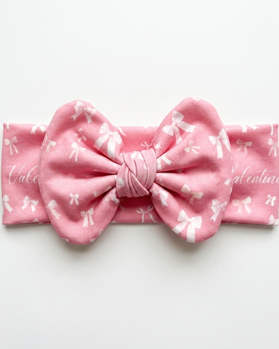 Personalized Bow Headband in Pink Coquette Bow