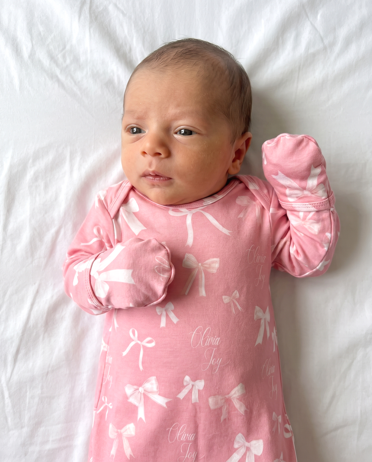 Personalized Sleep Gown in Pink Coquette Bow