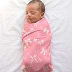 Personalized Swaddle in Pink Coquette Bow