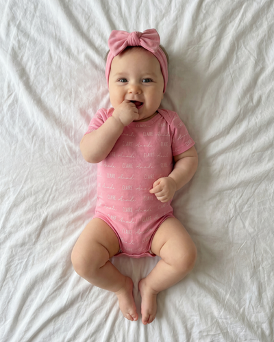Personalized Bodysuit Font Duo in Peony