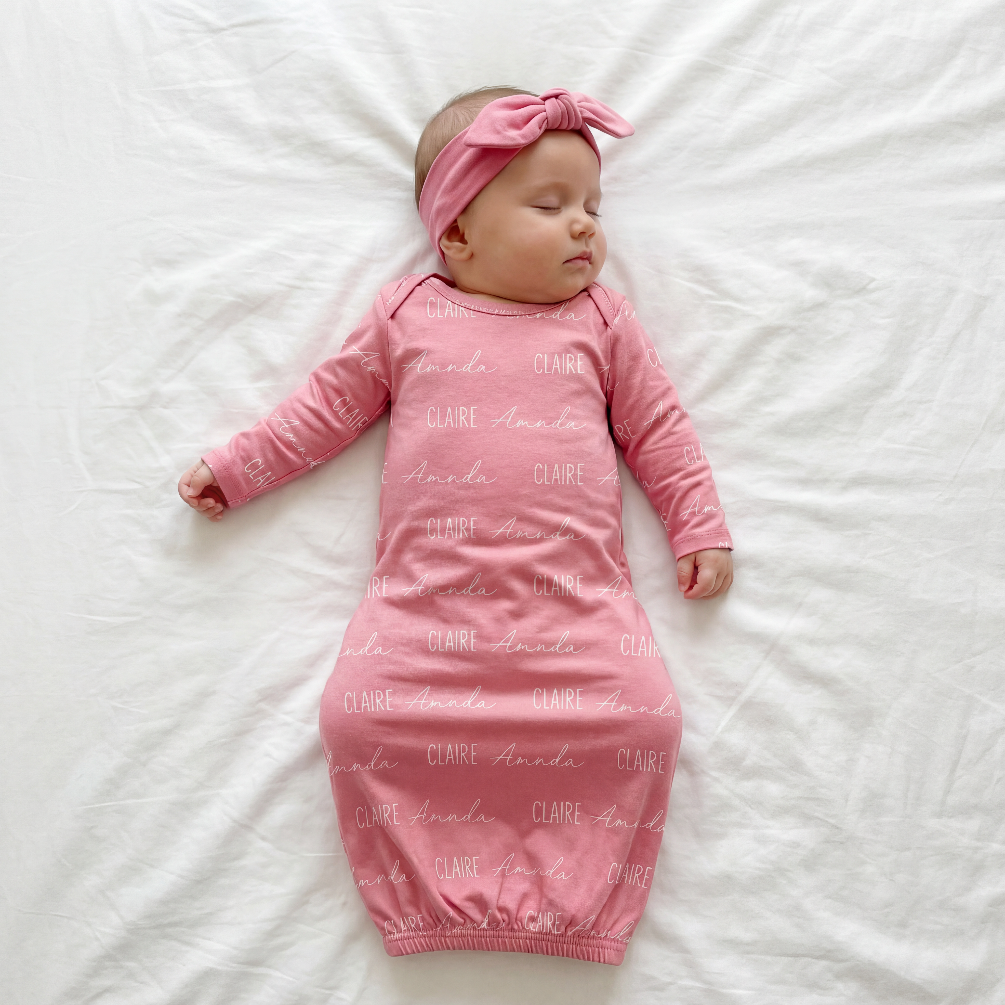 Personalized Sleep Gown Font Duo in Peony