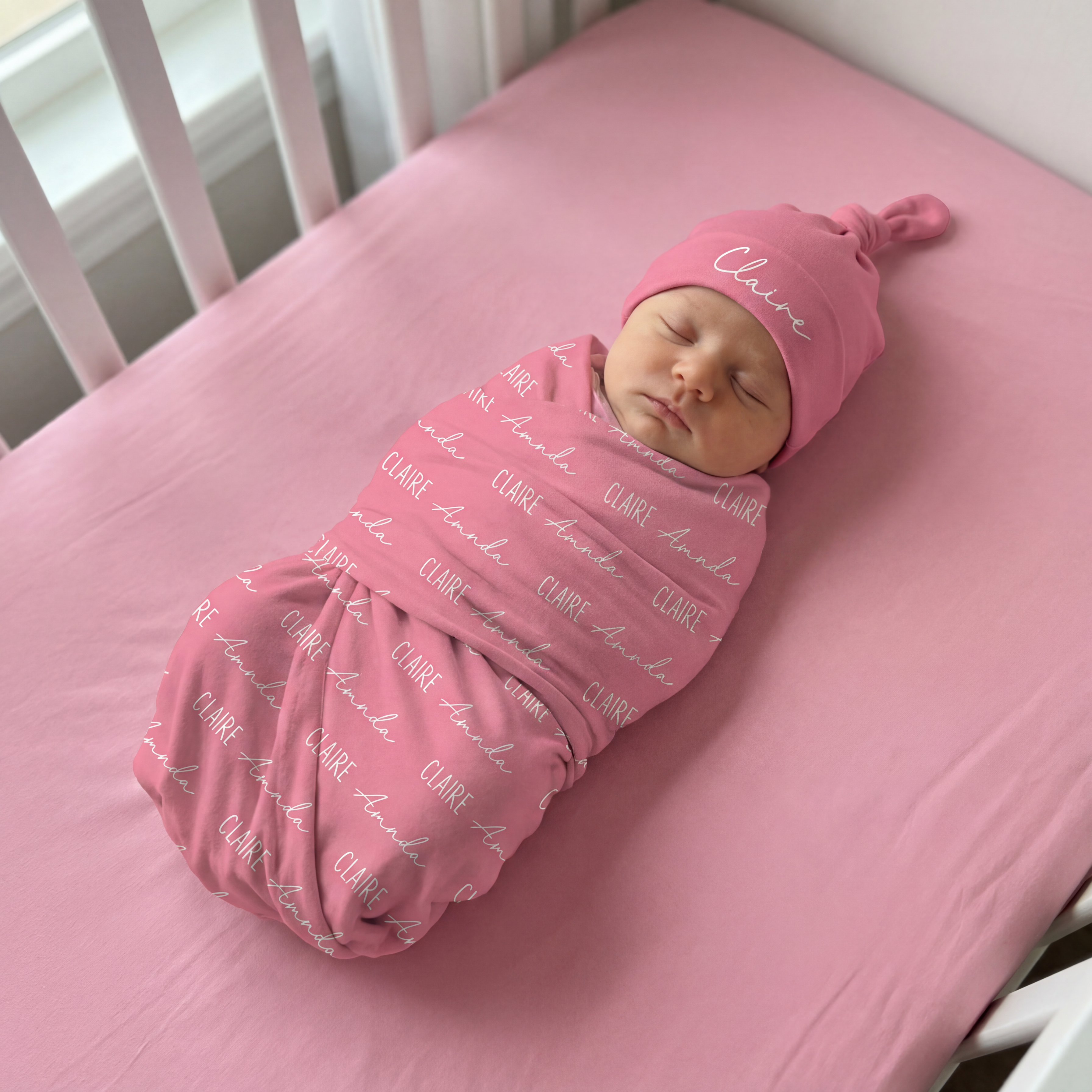 Personalized Swaddle Font Duo in Peony