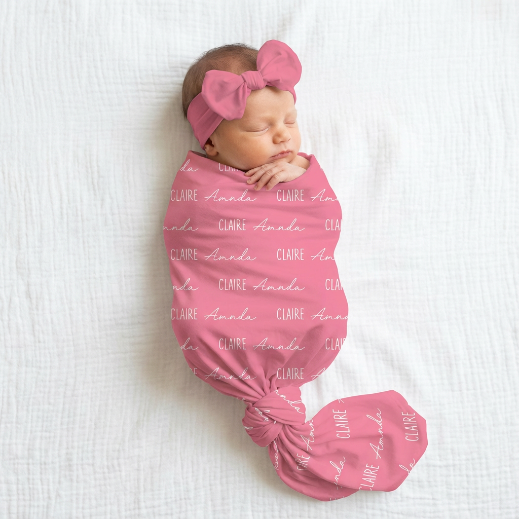 Personalized Swaddle Font Duo in Peony