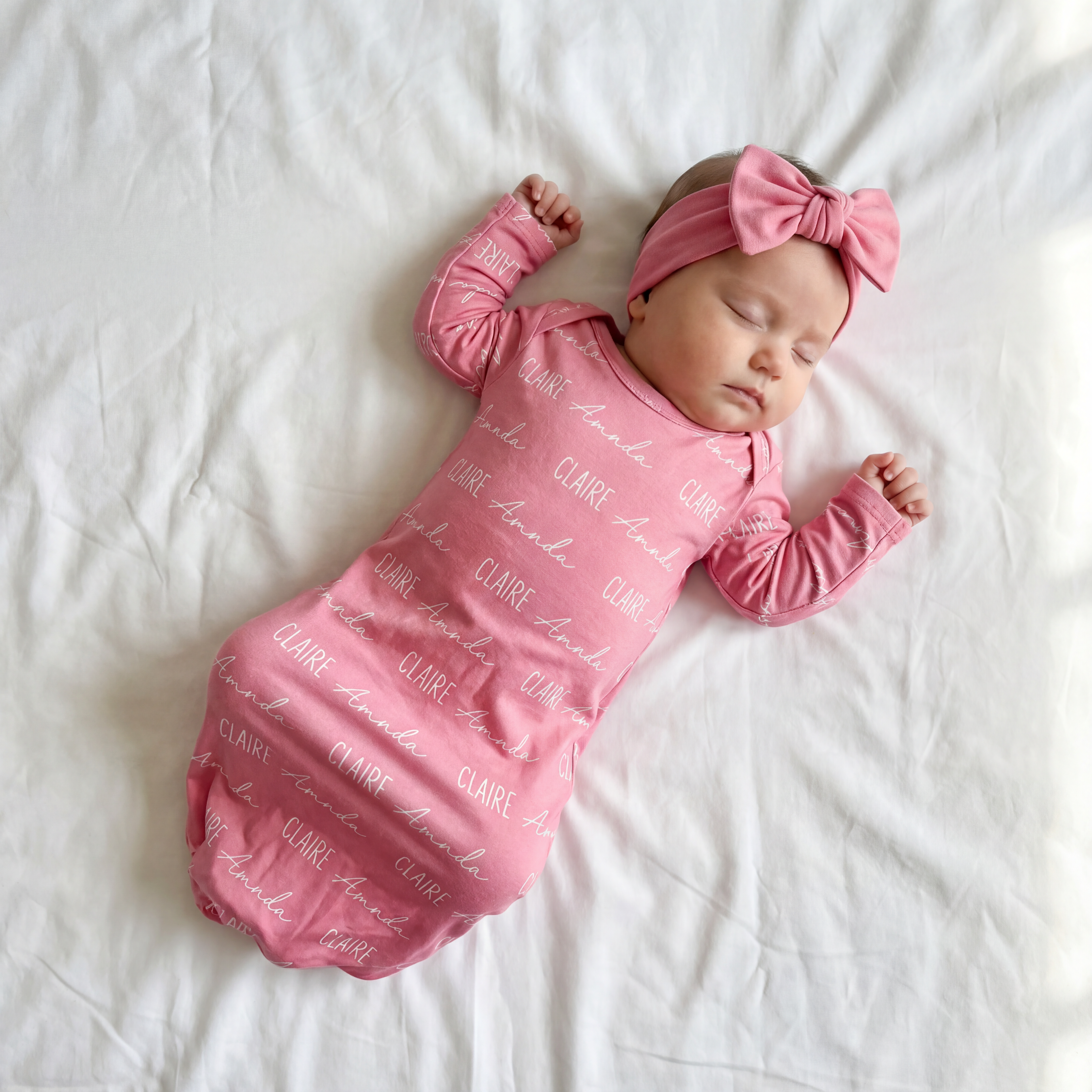 Personalized Sleep Gown Font Duo in Peony