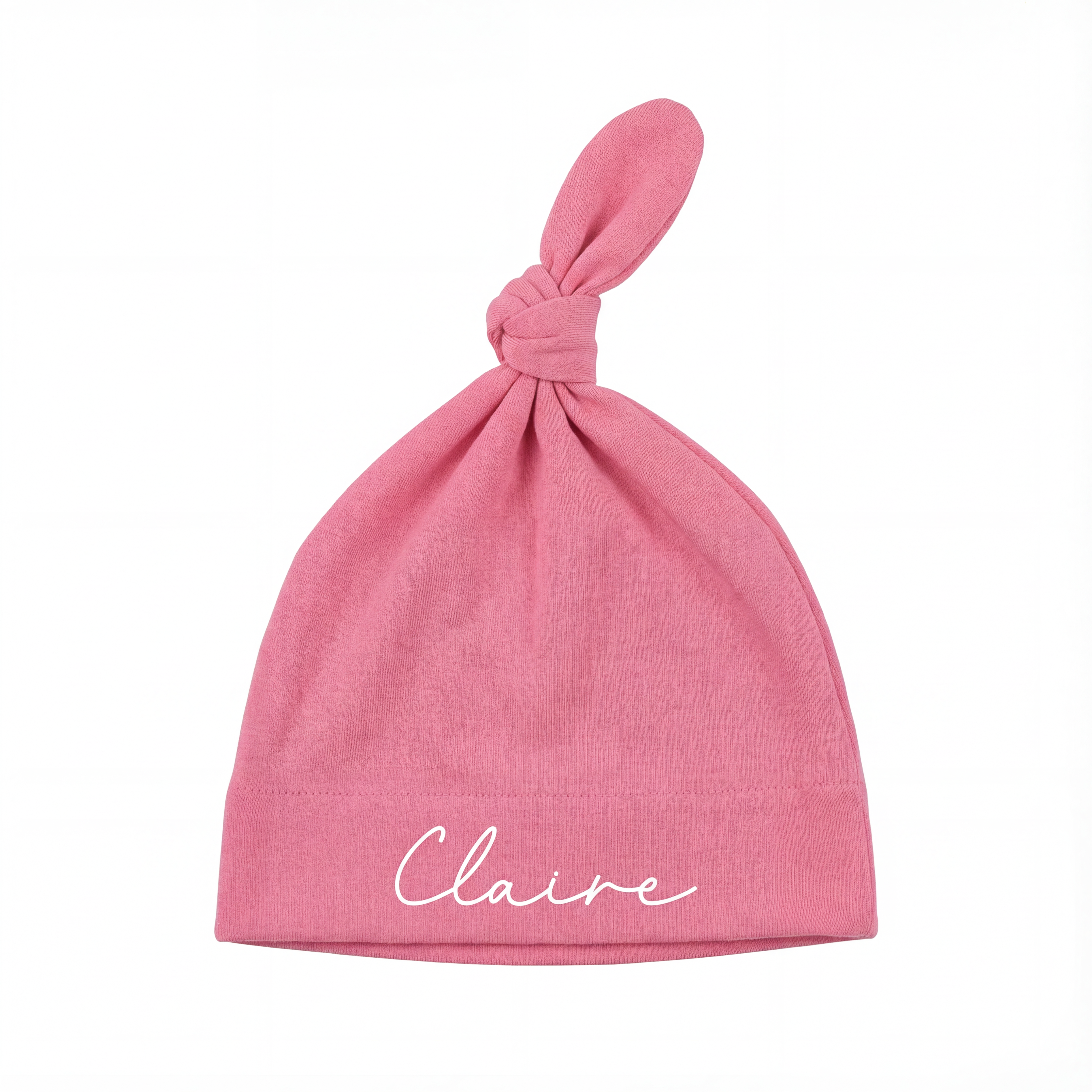 Personalized Knotted Hat in Peony