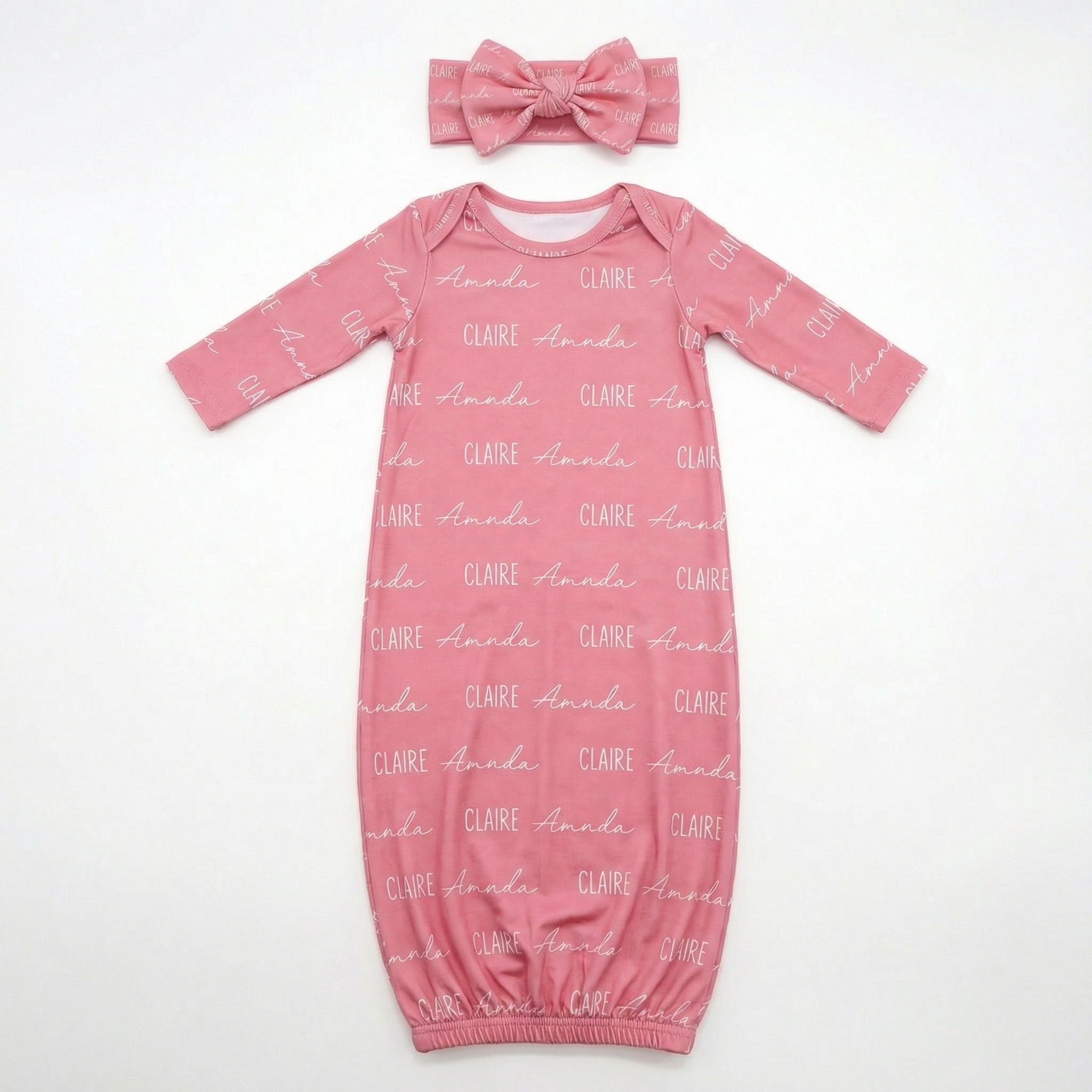 Personalized Sleep Gown Font Duo in Peony