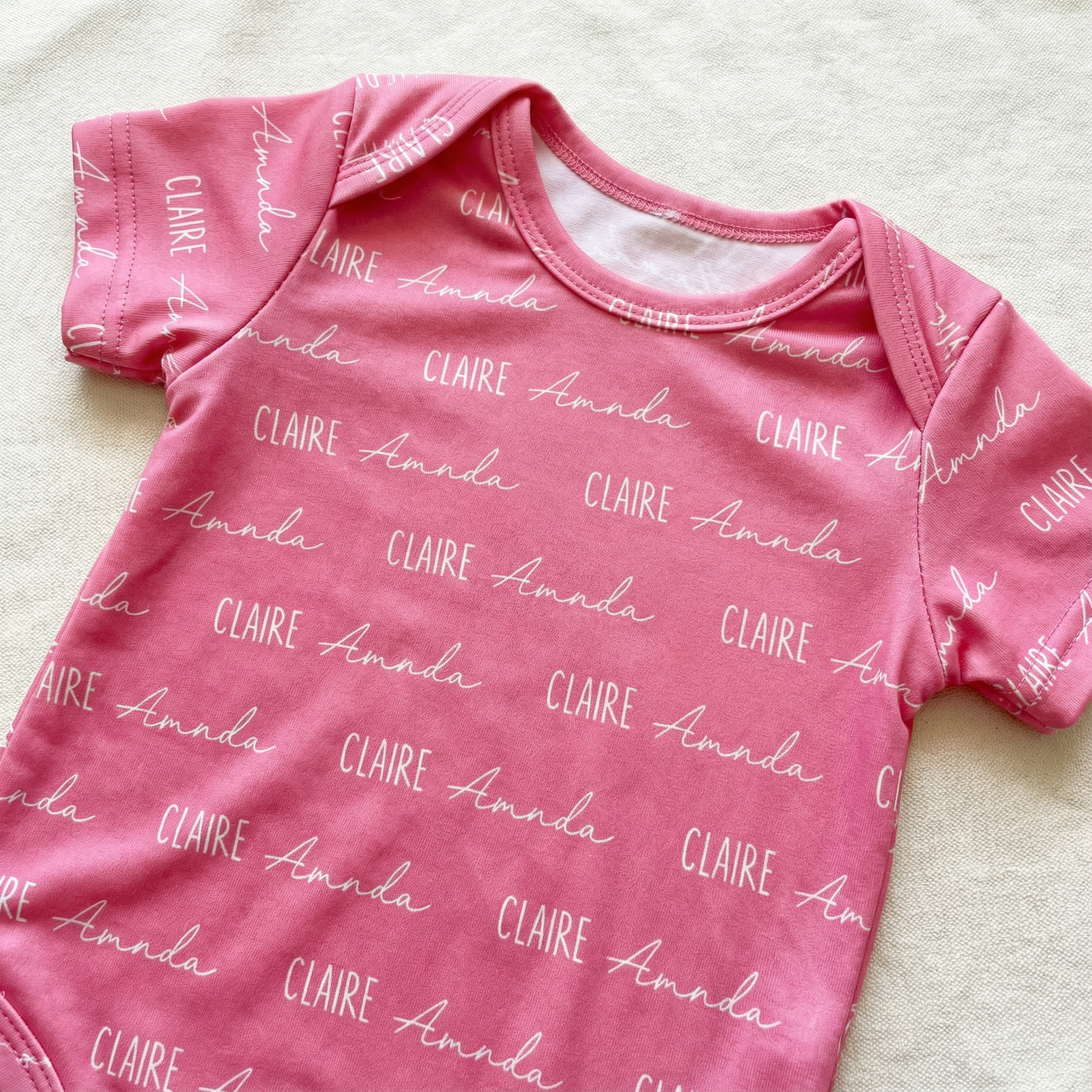 Personalized Bodysuit Font Duo in Peony