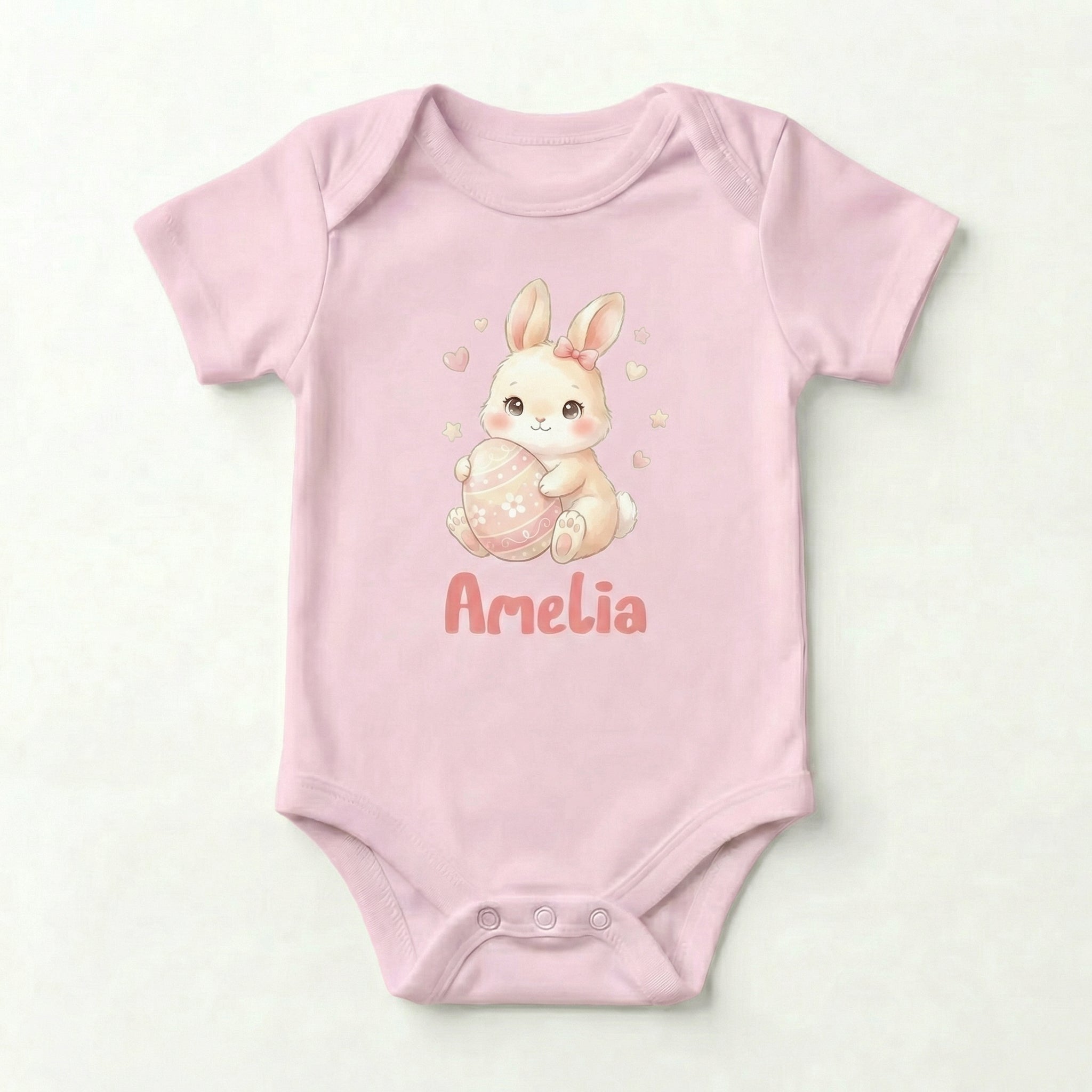 Personalized Graphic Bodysuit in Pink Easter Eggs