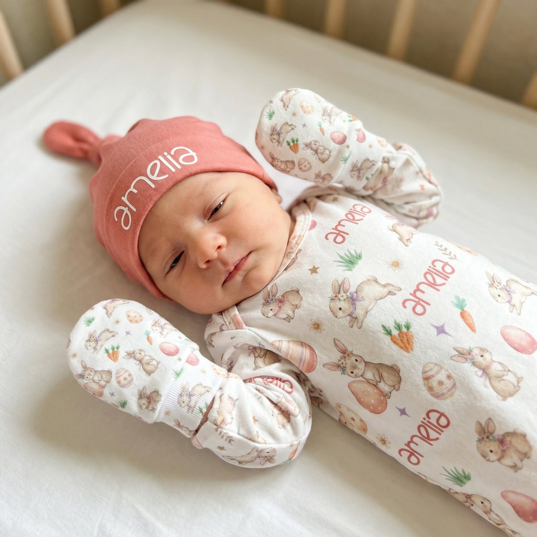 Mittens in Pink Easter Eggs