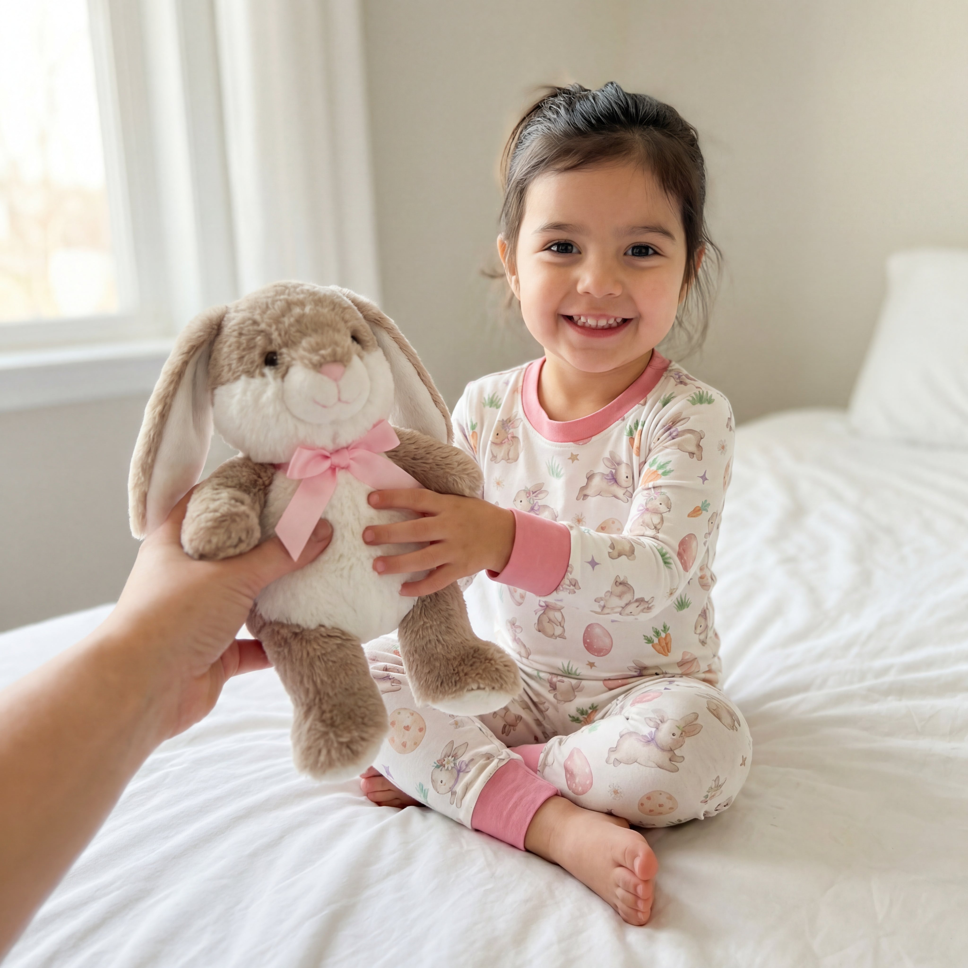 Pajama Set in Pink Easter Eggs