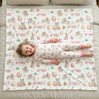 Personalized Blanket in Pink Easter Eggs