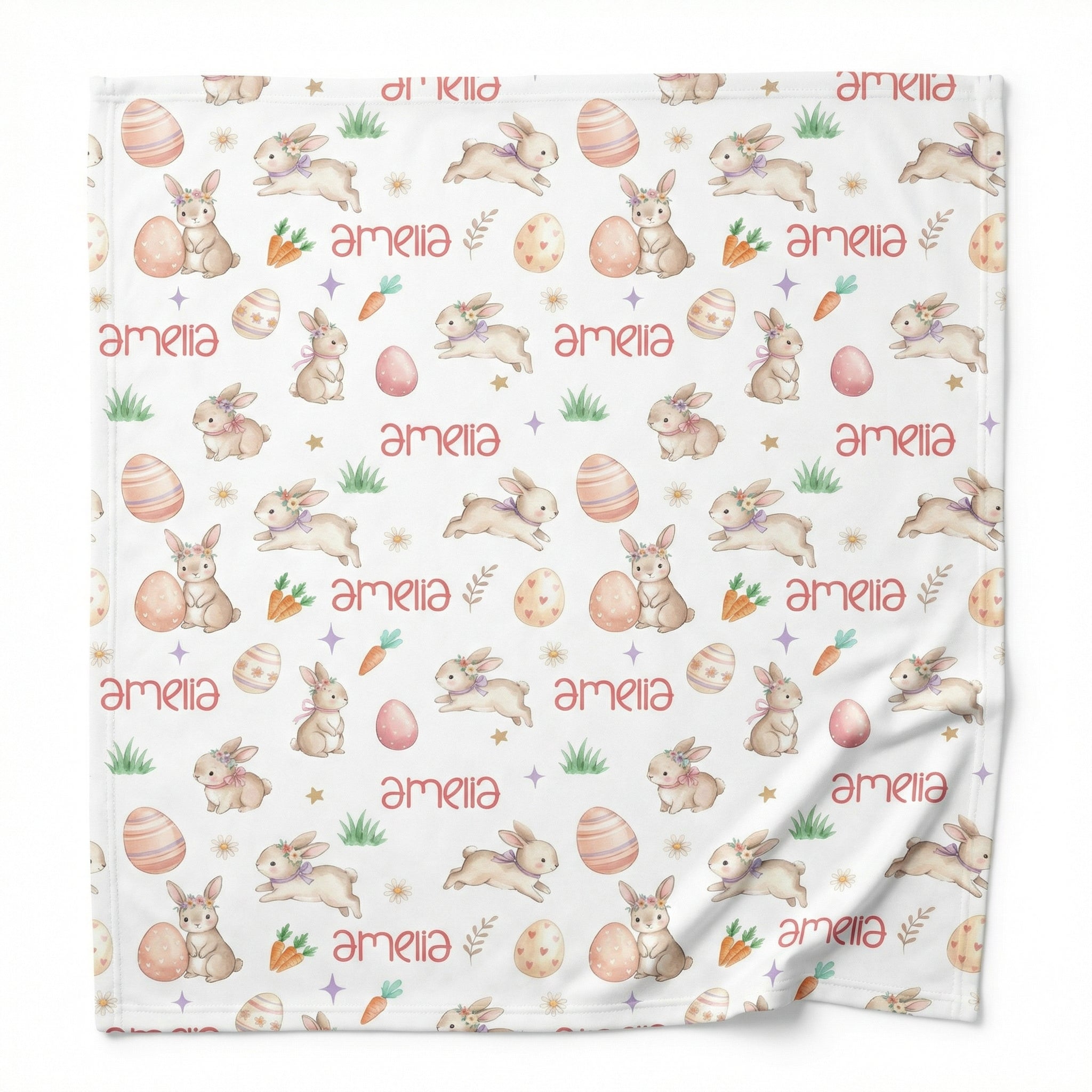 Personalized Swaddle in Pink Easter Eggs