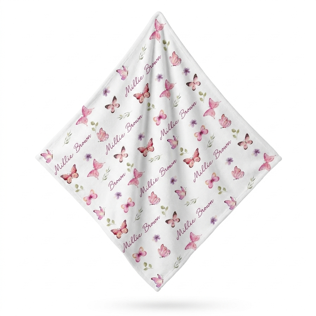 Personalized Mini Lovey in Pink Butterfly