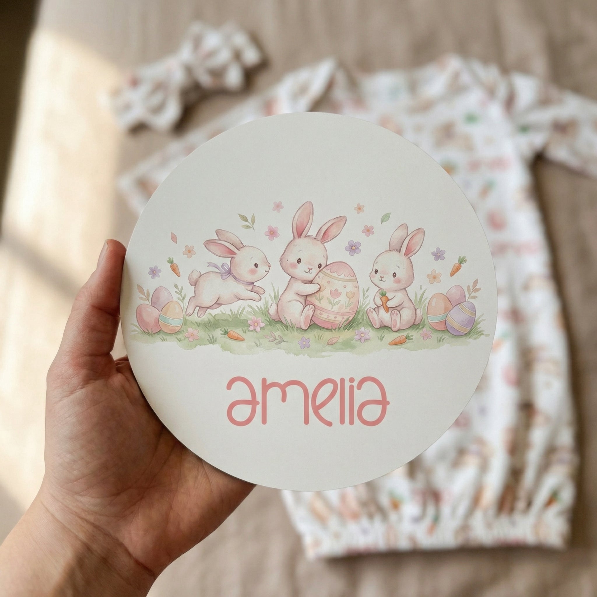 Name Sign in Pink Easter Eggs