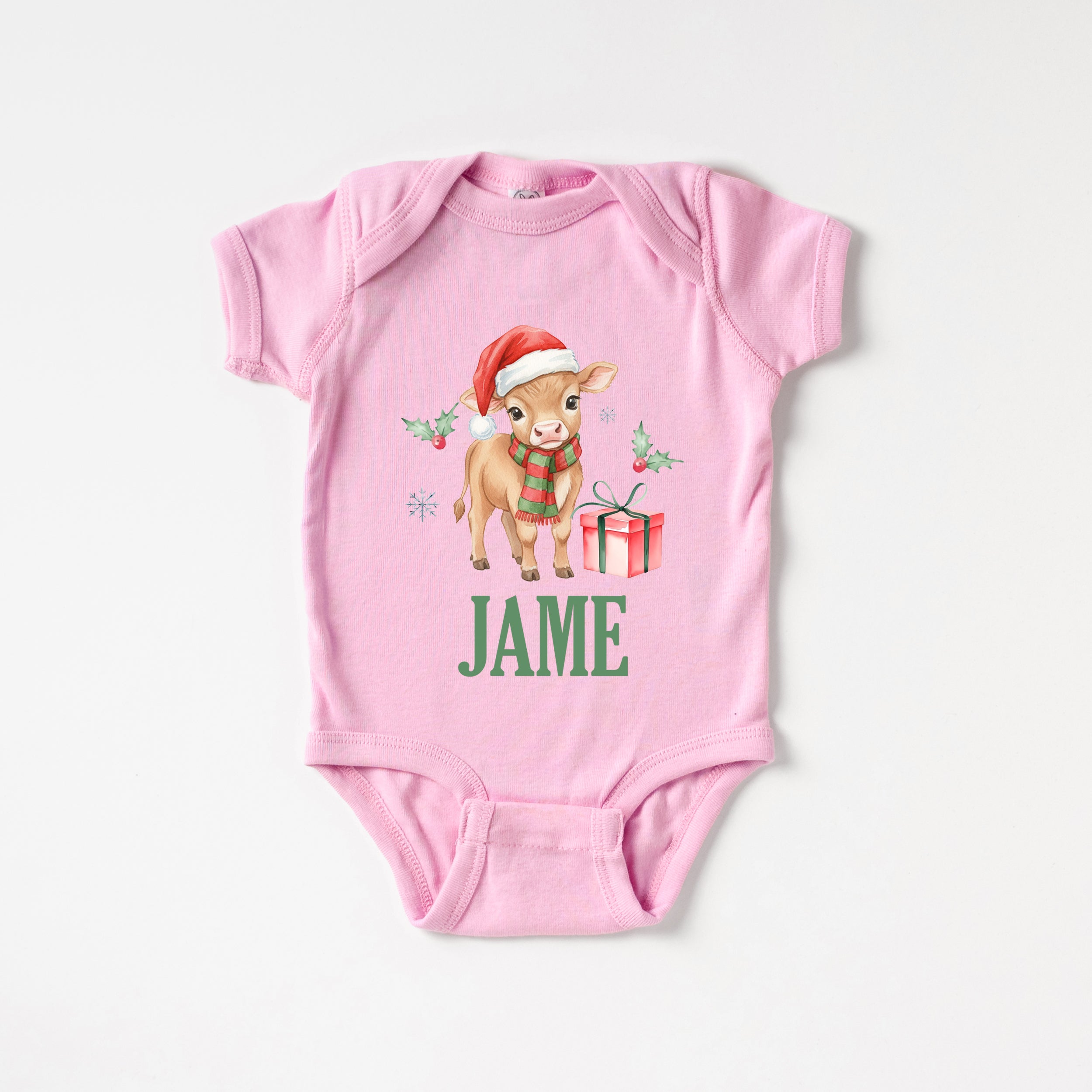 Personalized Graphic Bodysuit in Xmas Farm