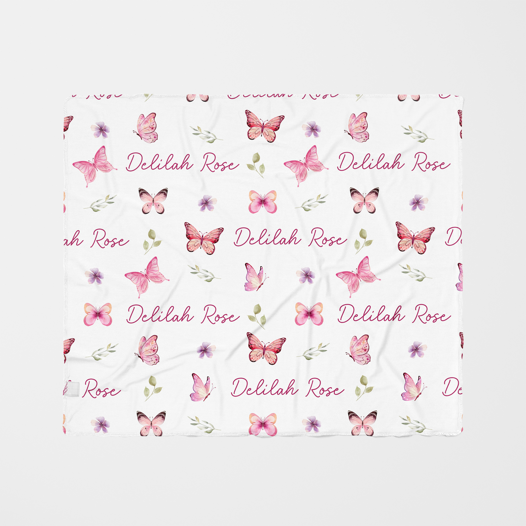 Personalized Swaddle in Pink Butterfly