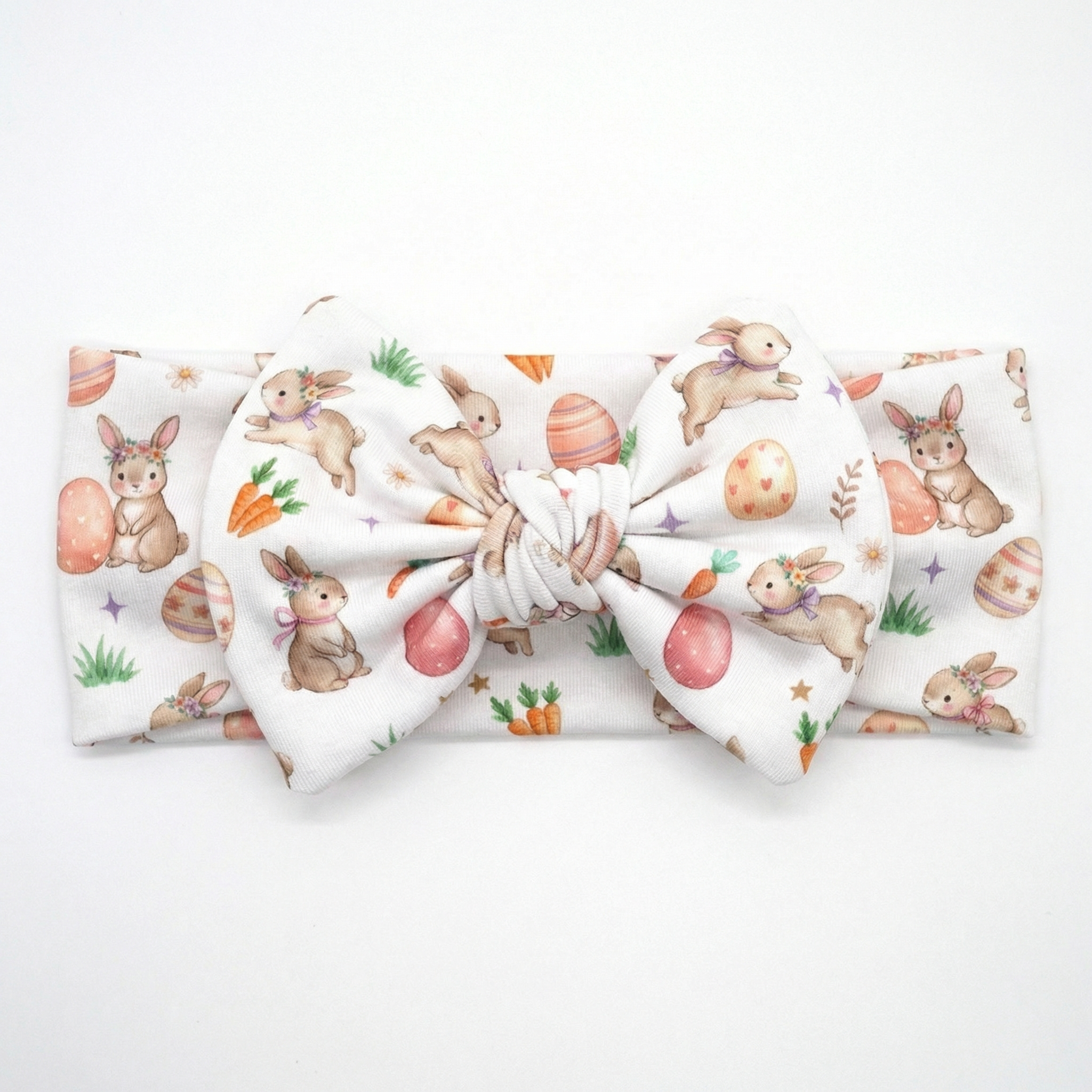 Personalized Bow Headband in Pink Easter Eggs