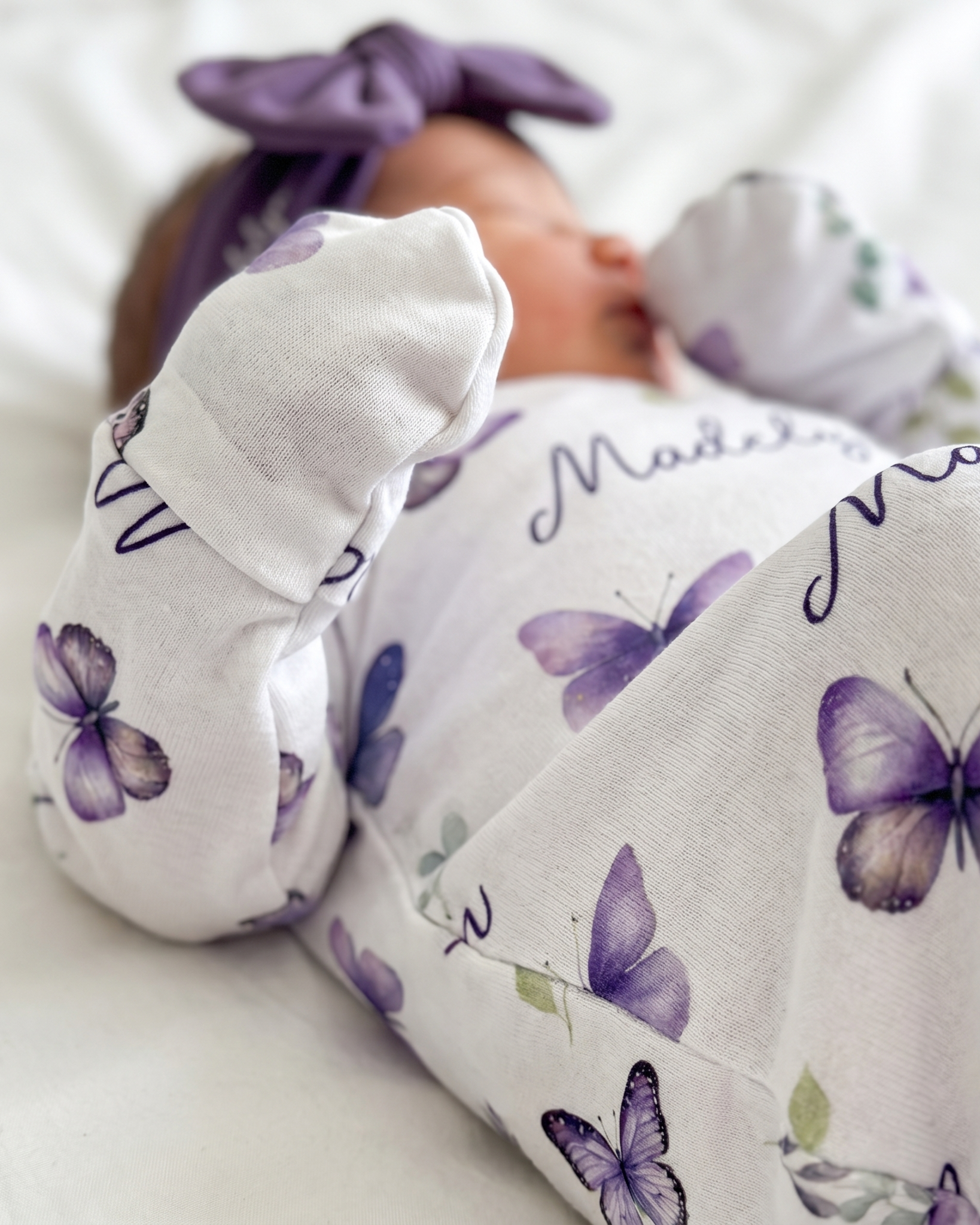 Personalized Sleep Gown in Purple Butterfly