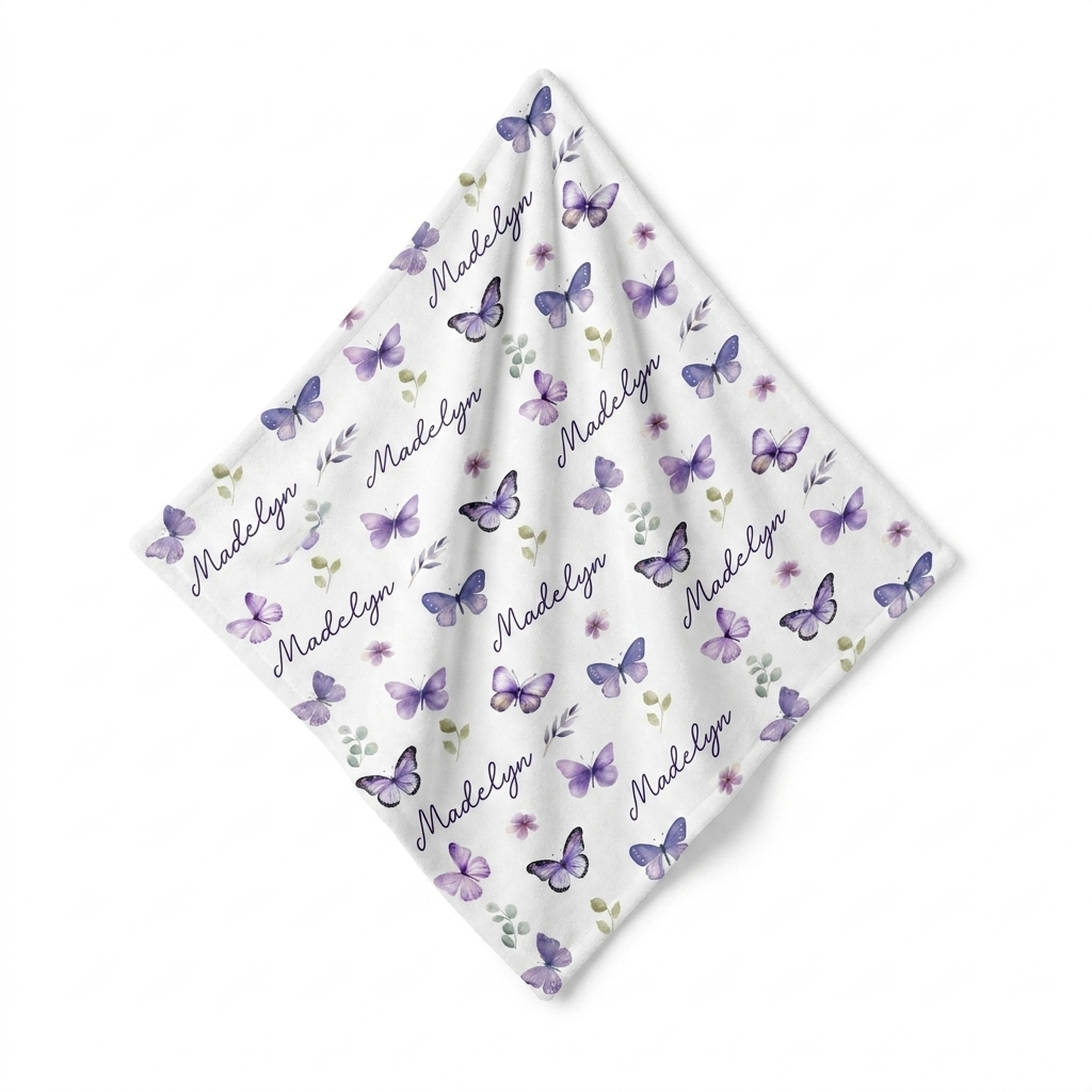 Personalized Mini Lovey in Purple Butterfly