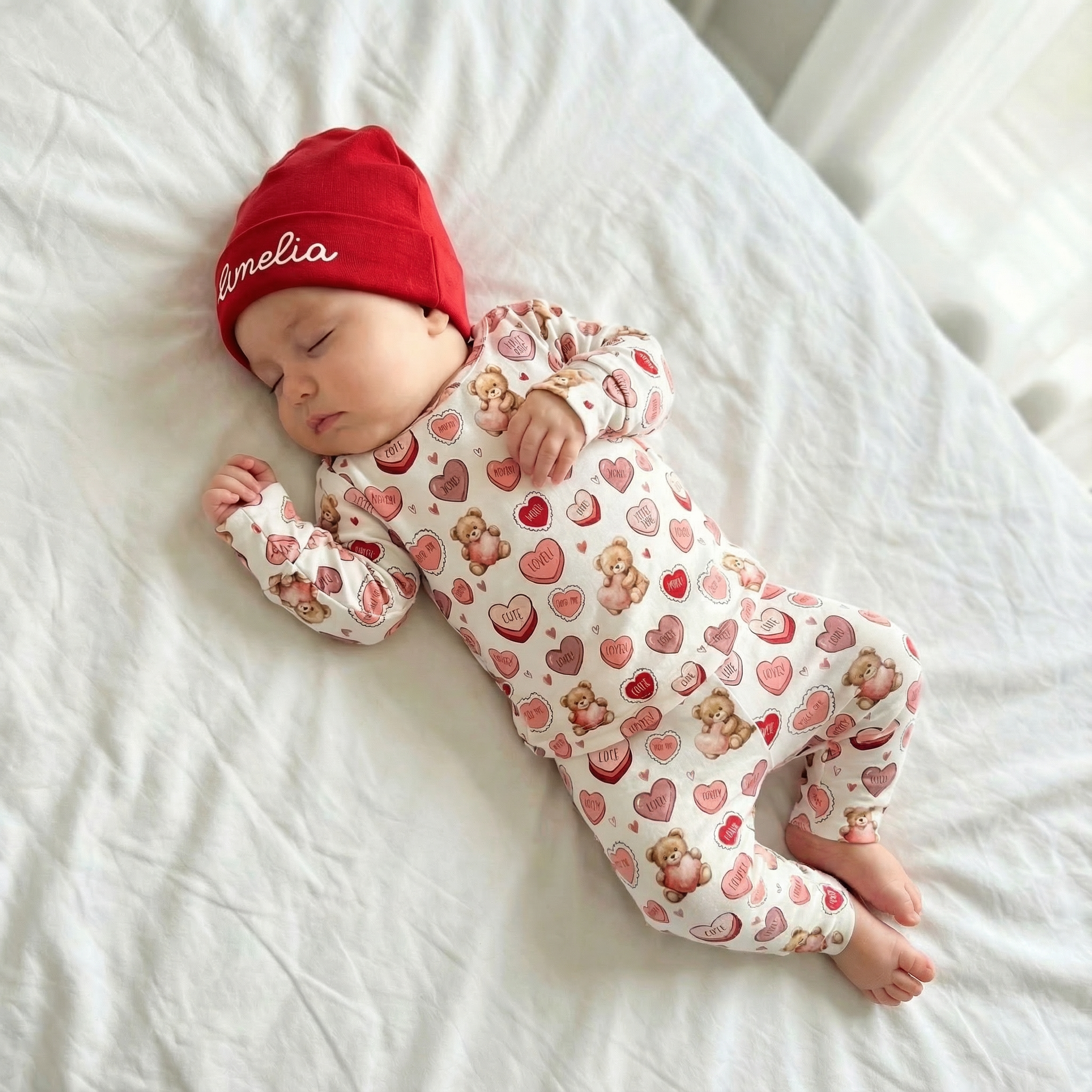 Pajama Set in Red Sweet Heart