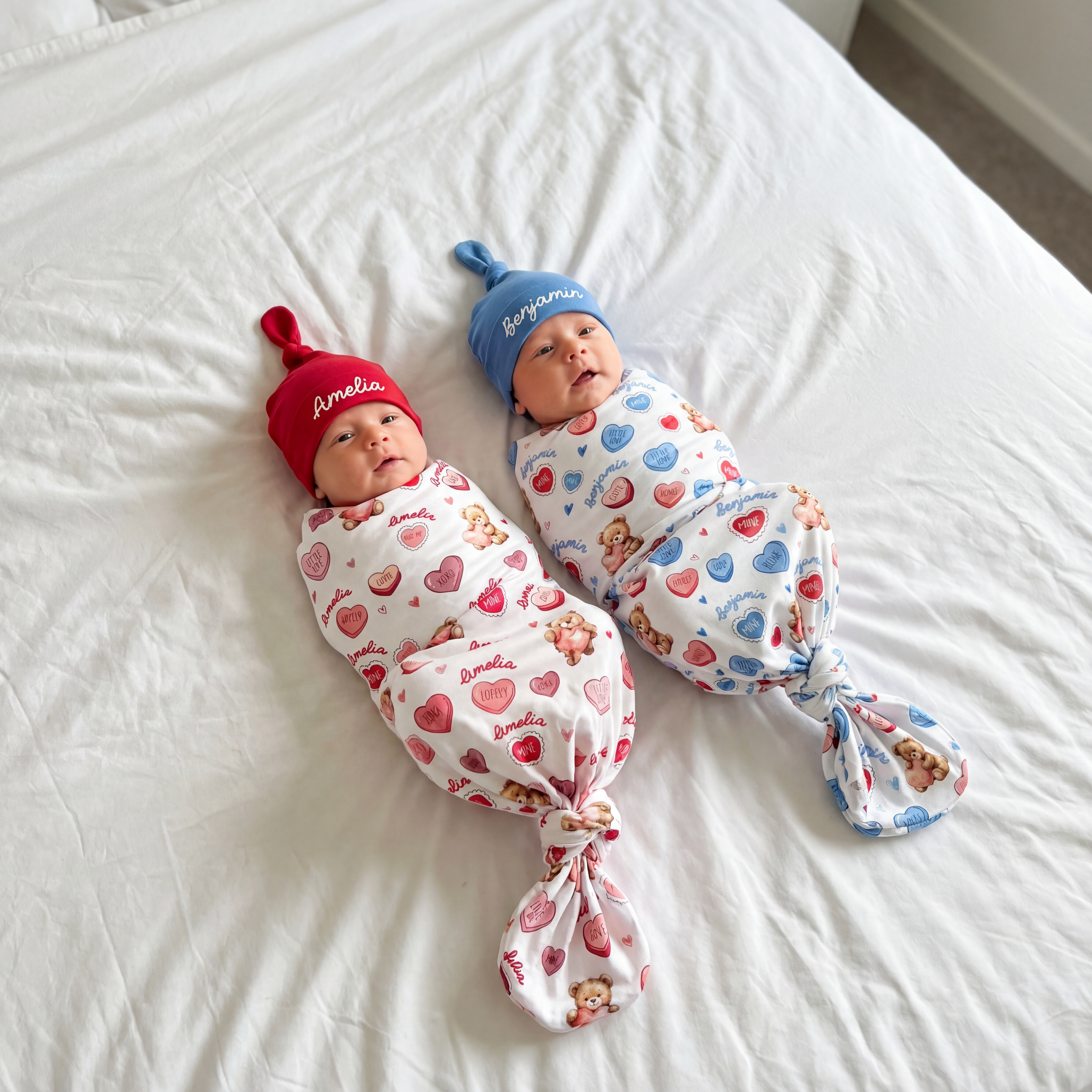 Personalized Swaddle in Red Sweet Heart