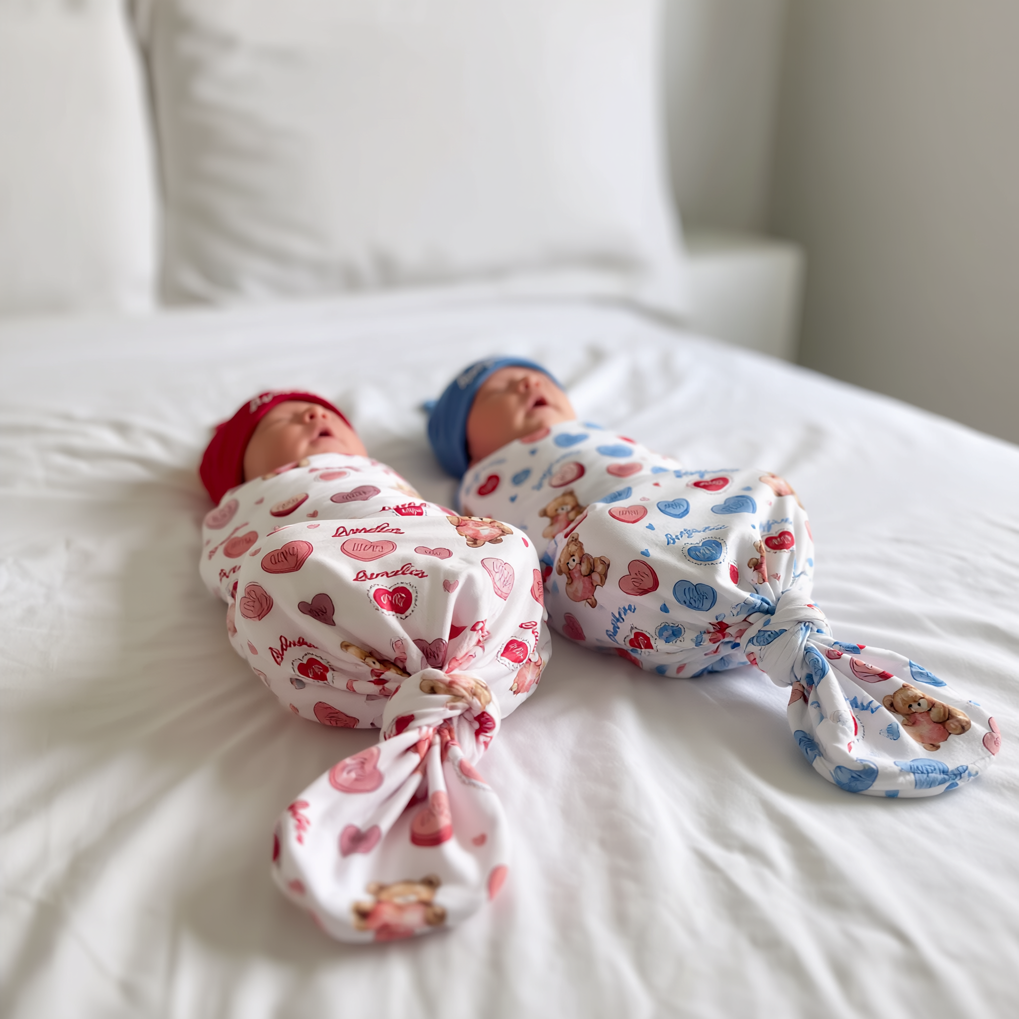 Personalized Swaddle in Blue Sweet Heart