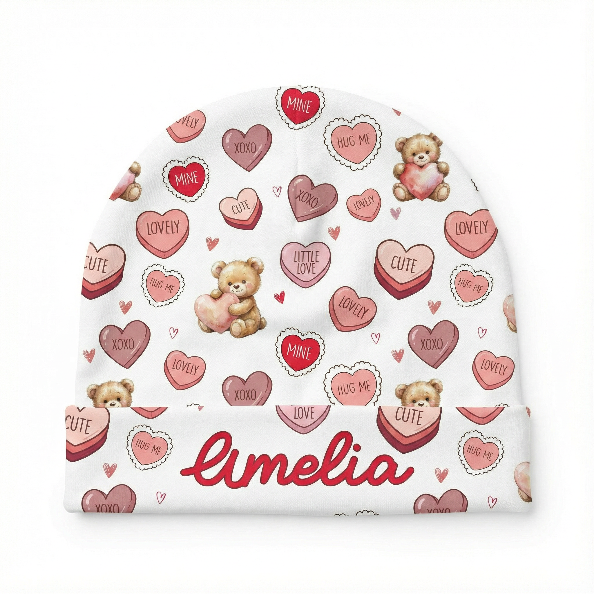 Personalized Beanie in Red Sweet Heart