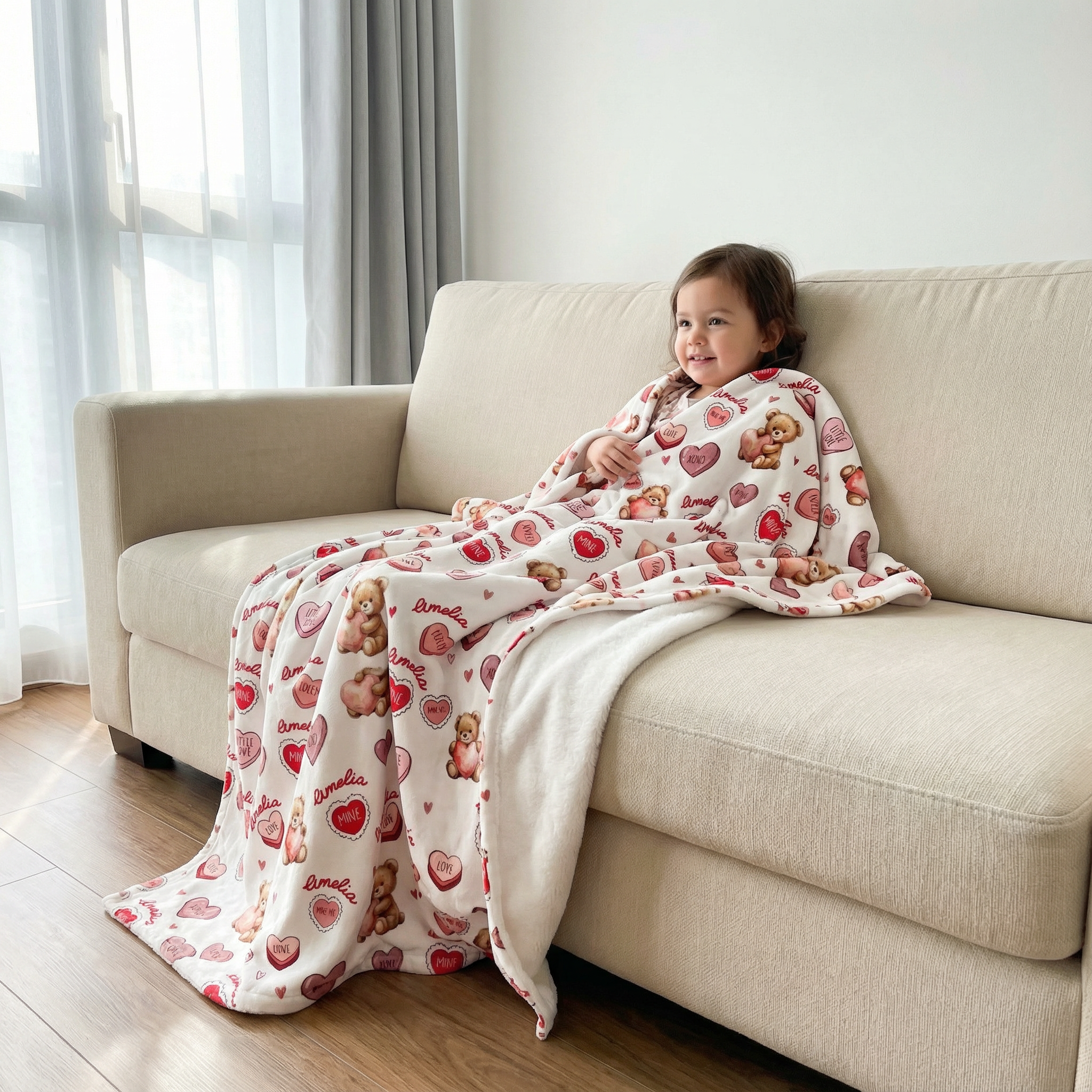 Personalized Blanket in Red Sweet Heart