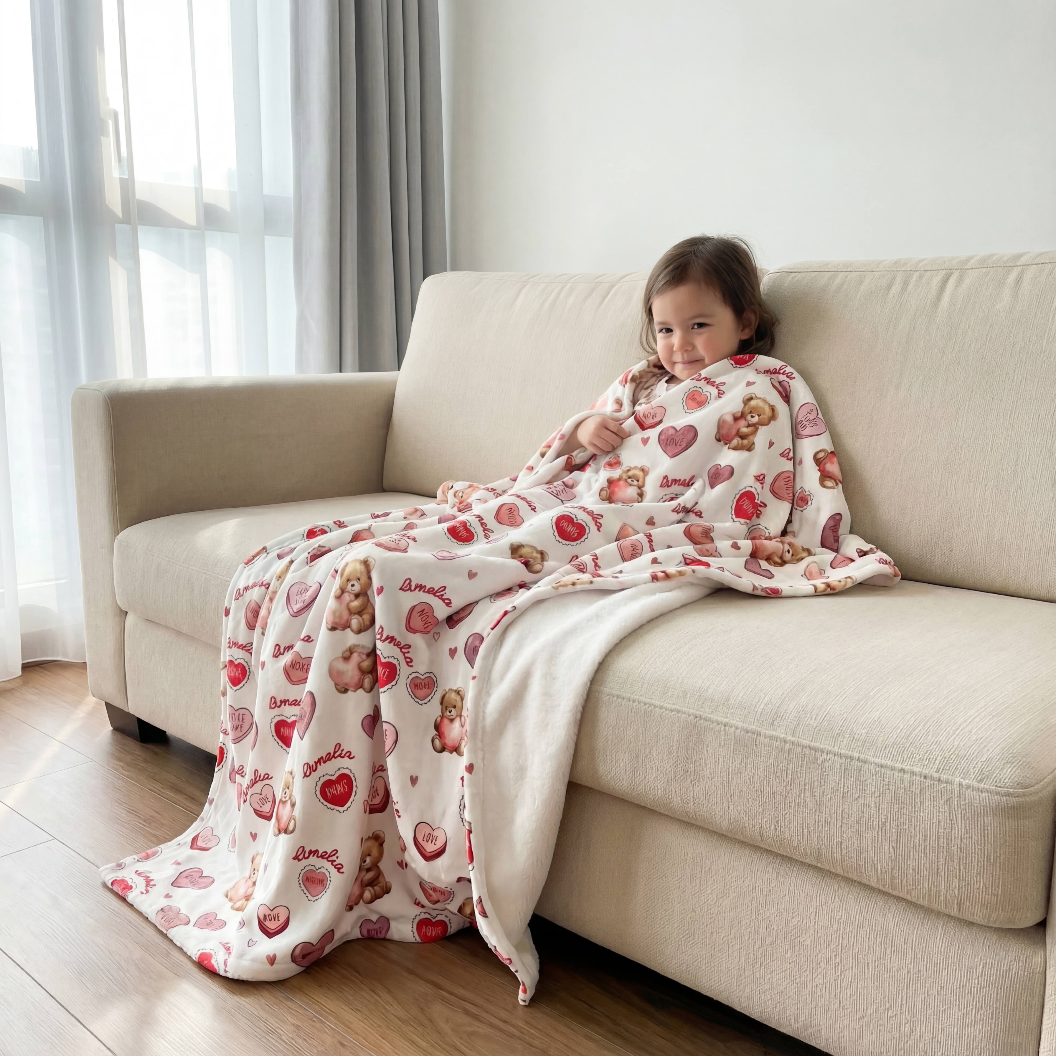 Personalized Blanket in Red Sweet Heart